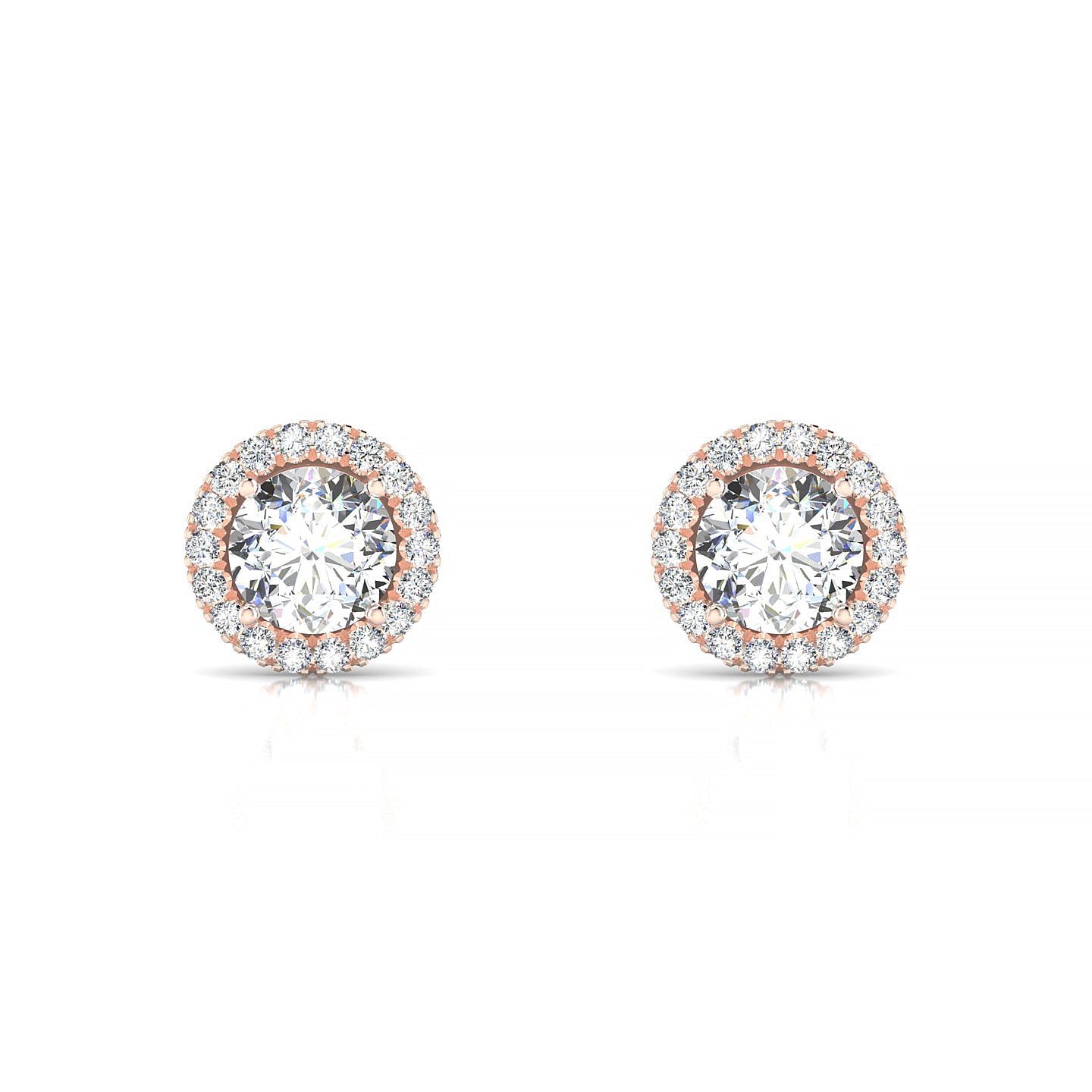 Solar | 18k Rose Gold 5.2 mm Round Diamond Earrings