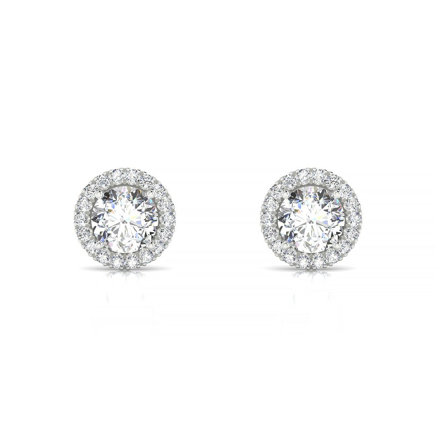 Solar | 18k White Gold 5.2 mm Round Diamond Earrings