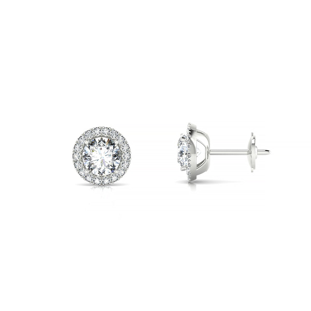 Solar | 18k White Gold 5.2 mm Round Diamond Earrings