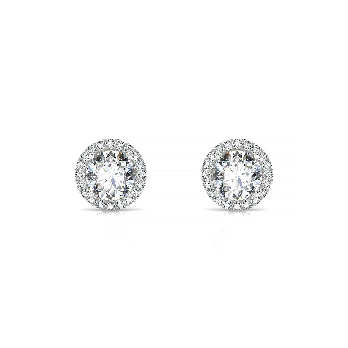 Solar | 18k White Gold 5.7 mm Round Diamond Earrings