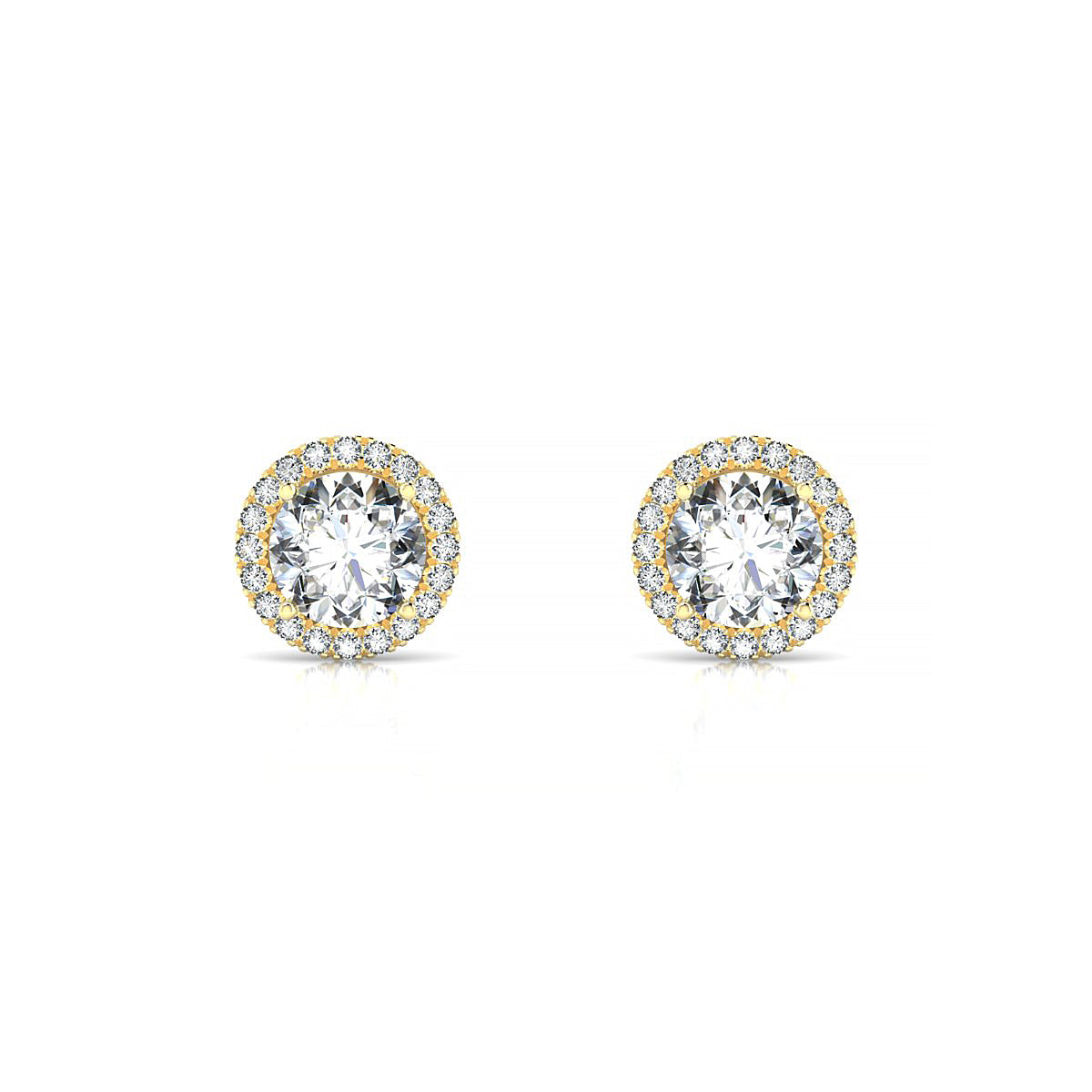 Solar | 18k Yellow Gold 5.7 mm Round Diamond Earrings