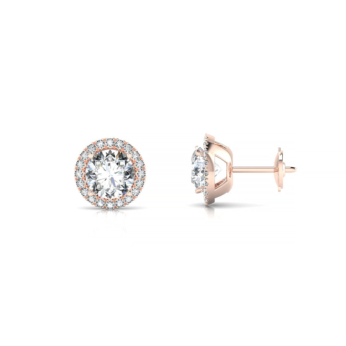 Solar | 18k Rose Gold 5.7 mm Round Diamond Earrings