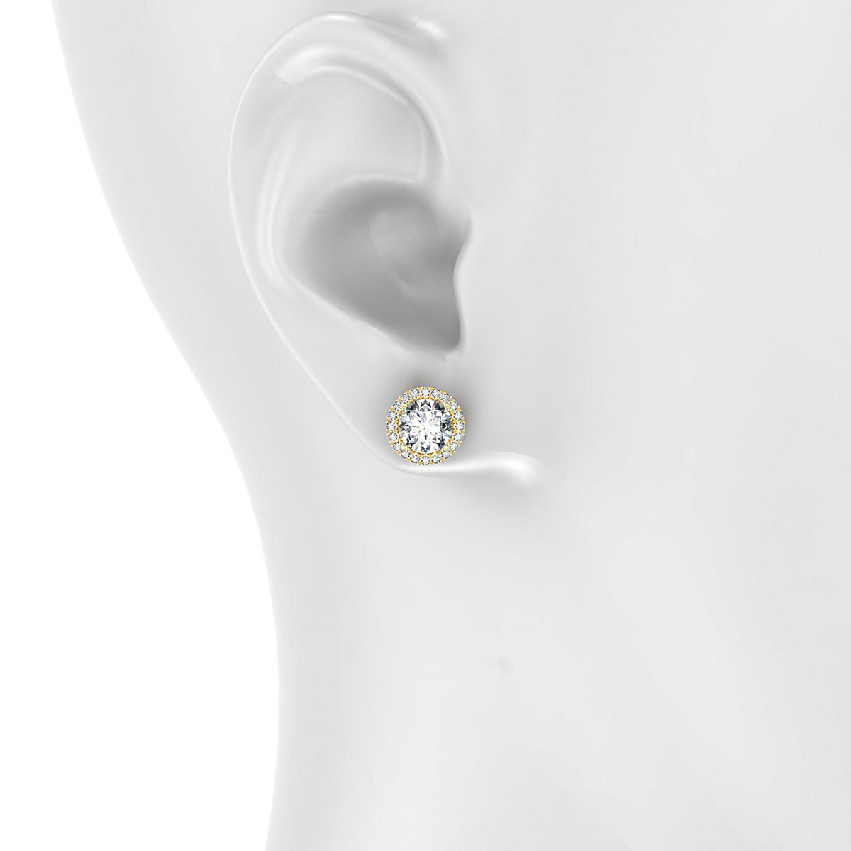 Solar | 18k Yellow Gold 5.7 mm Round Diamond Earrings