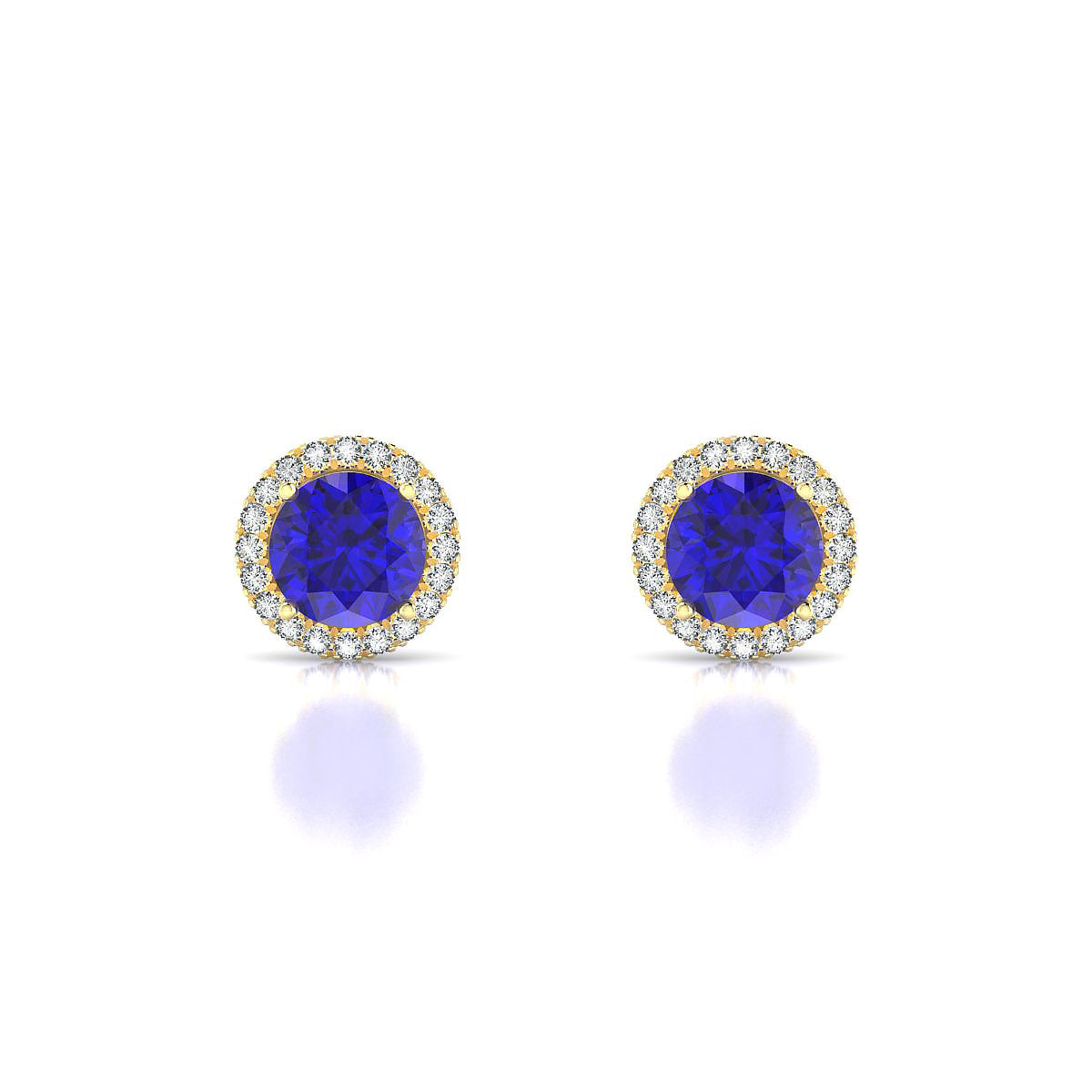 Solar | 18k Yellow Gold 6 mm Round Tanzanite Earrings
