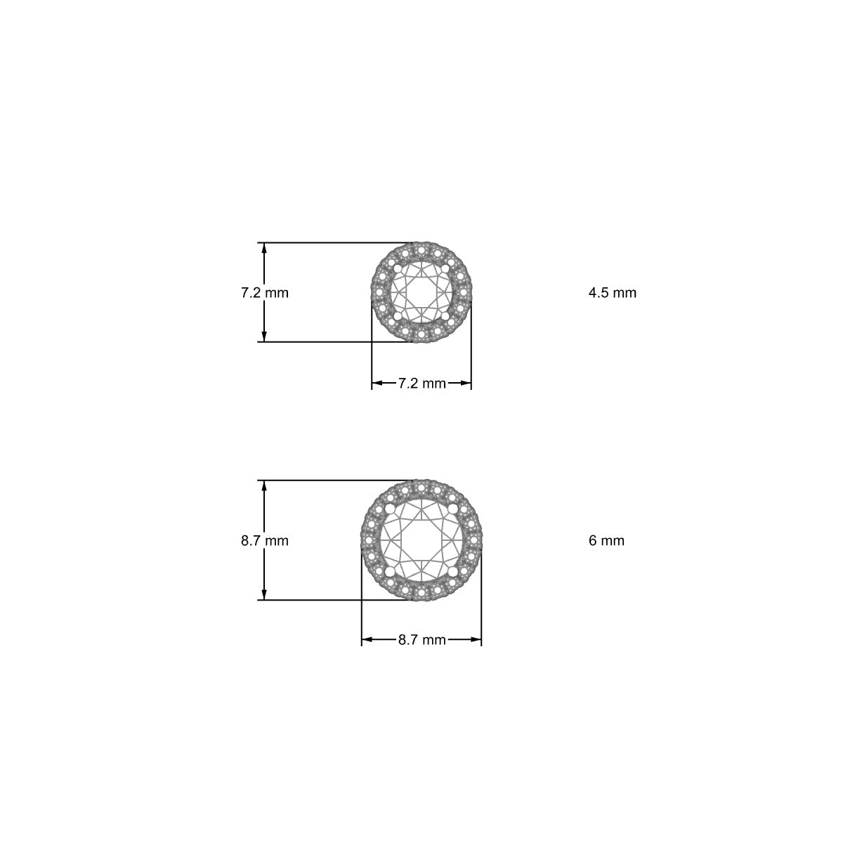 Solar | 18k White Gold 6 mm Round Topaz Earrings