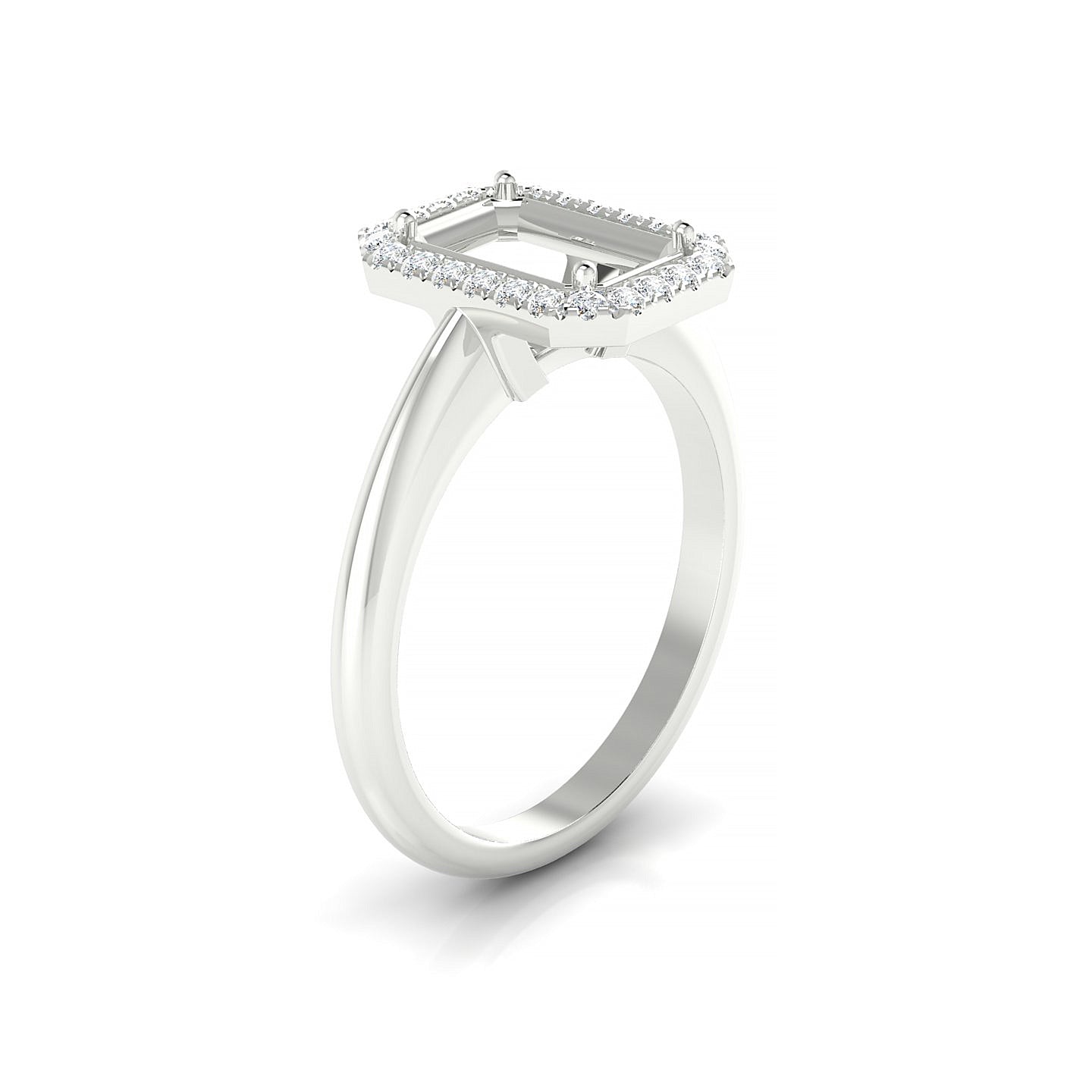 Solar Emerald 2-2.99 ct | 18k White Gold Halo Ring