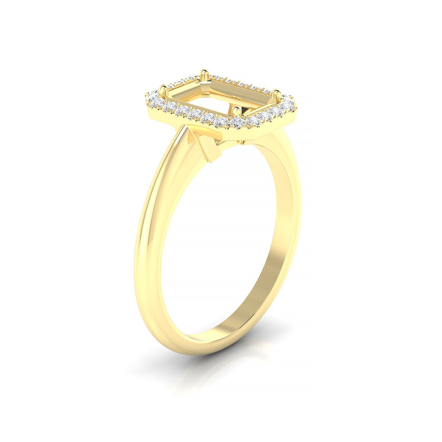 Solar Emerald 2-2.99 ct | 18k Yellow Gold Halo Ring