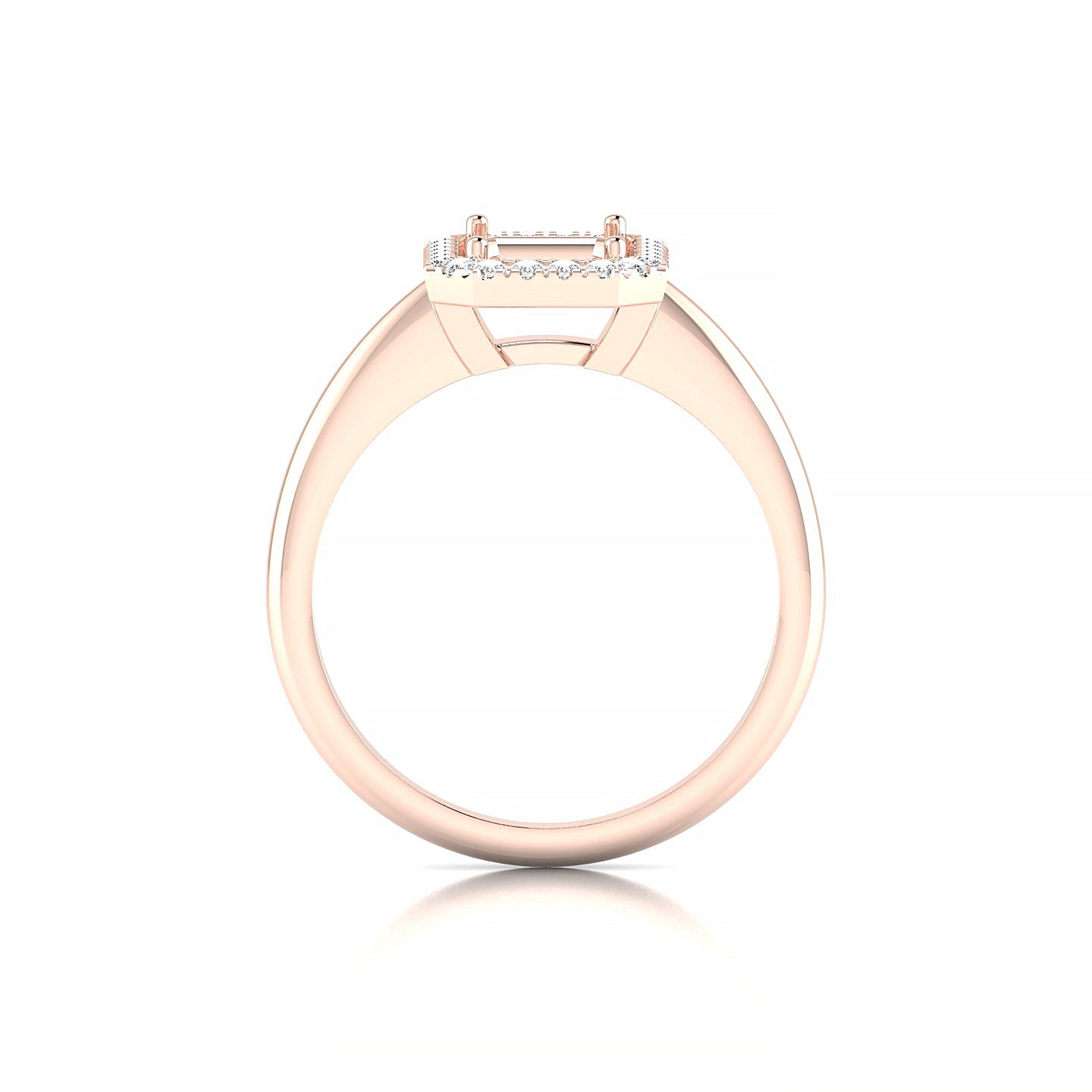 Solar Emerald 2-2.99 ct | 18k Rose Gold Halo Ring