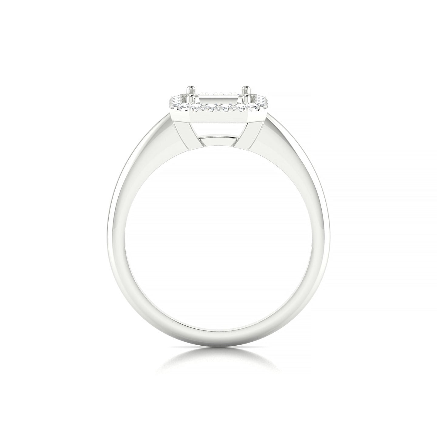 Solar Emerald 2-2.99 ct | 18k White Gold Halo Ring