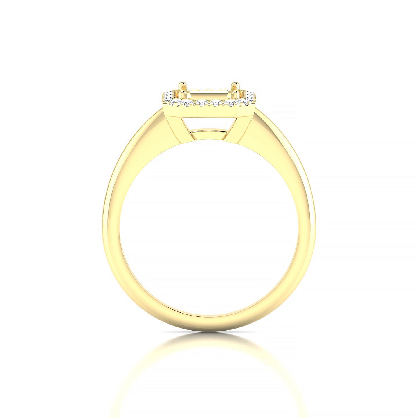 Solar Emerald 2-2.99 ct | 18k Yellow Gold Halo Ring