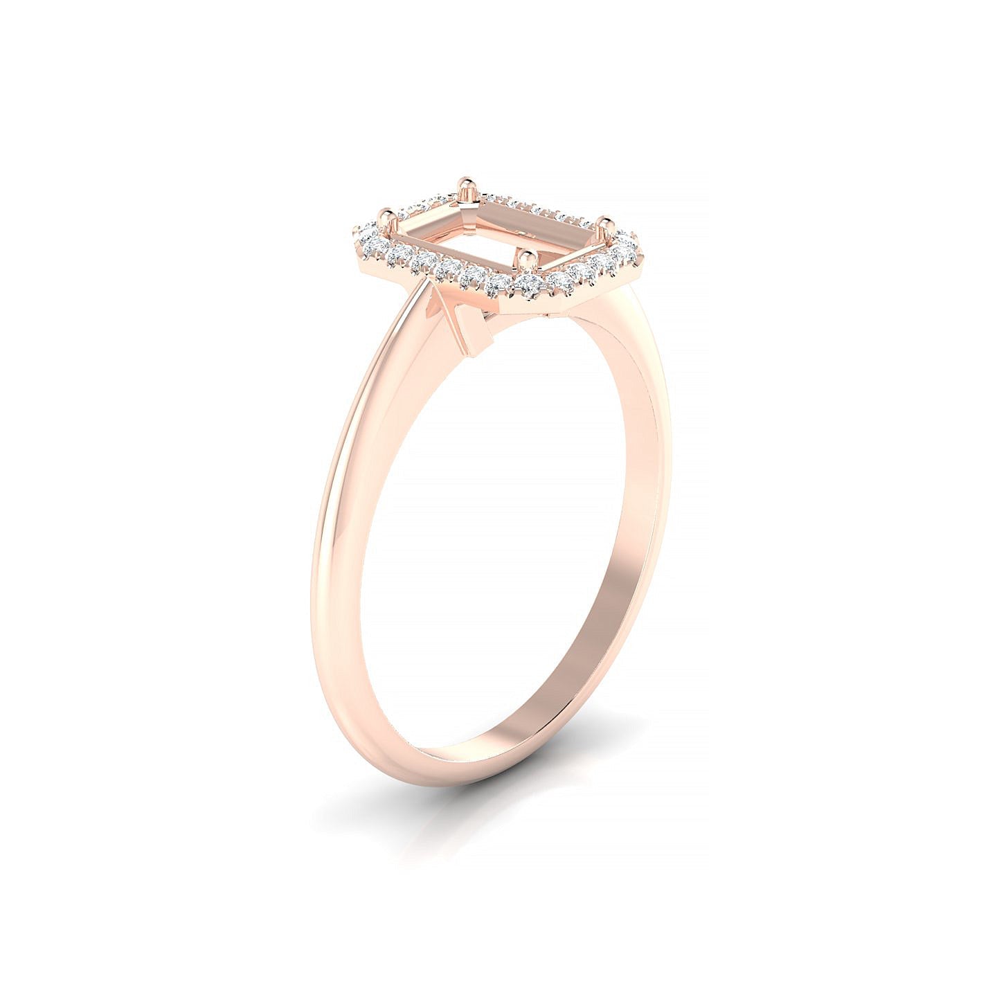Solar Emerald 1-1.99 ct | 18k Rose Gold Halo Ring
