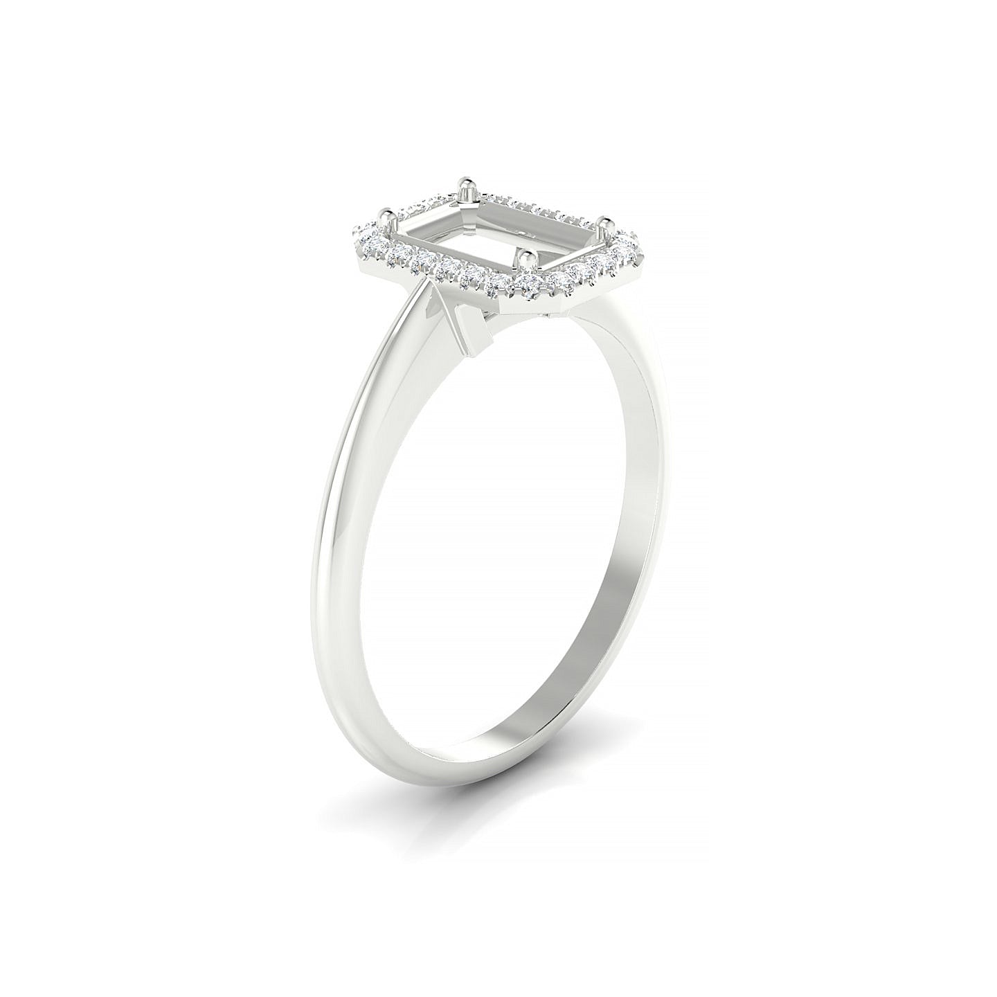 Solar Emerald 1-1.99 ct | 18k White Gold Halo Ring