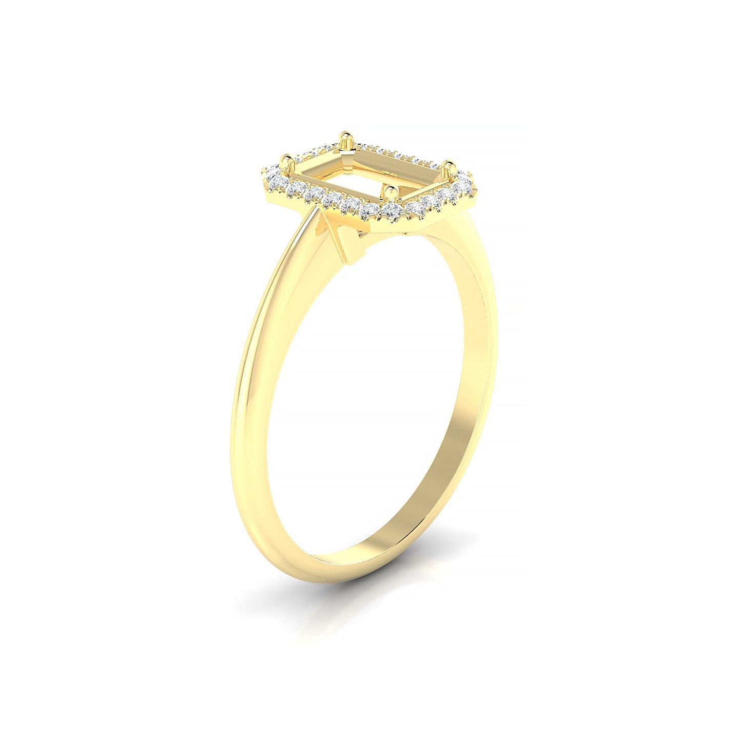 Solar Emerald 1-1.99 ct | 18k Yellow Gold Halo Ring