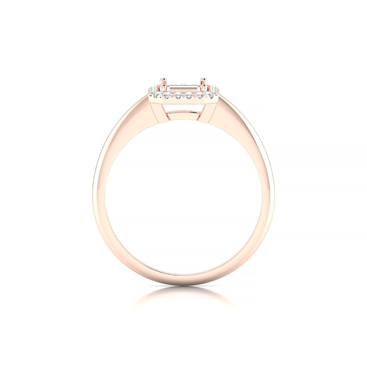 Solar Emerald 1-1.99 ct | 18k Rose Gold Halo Ring