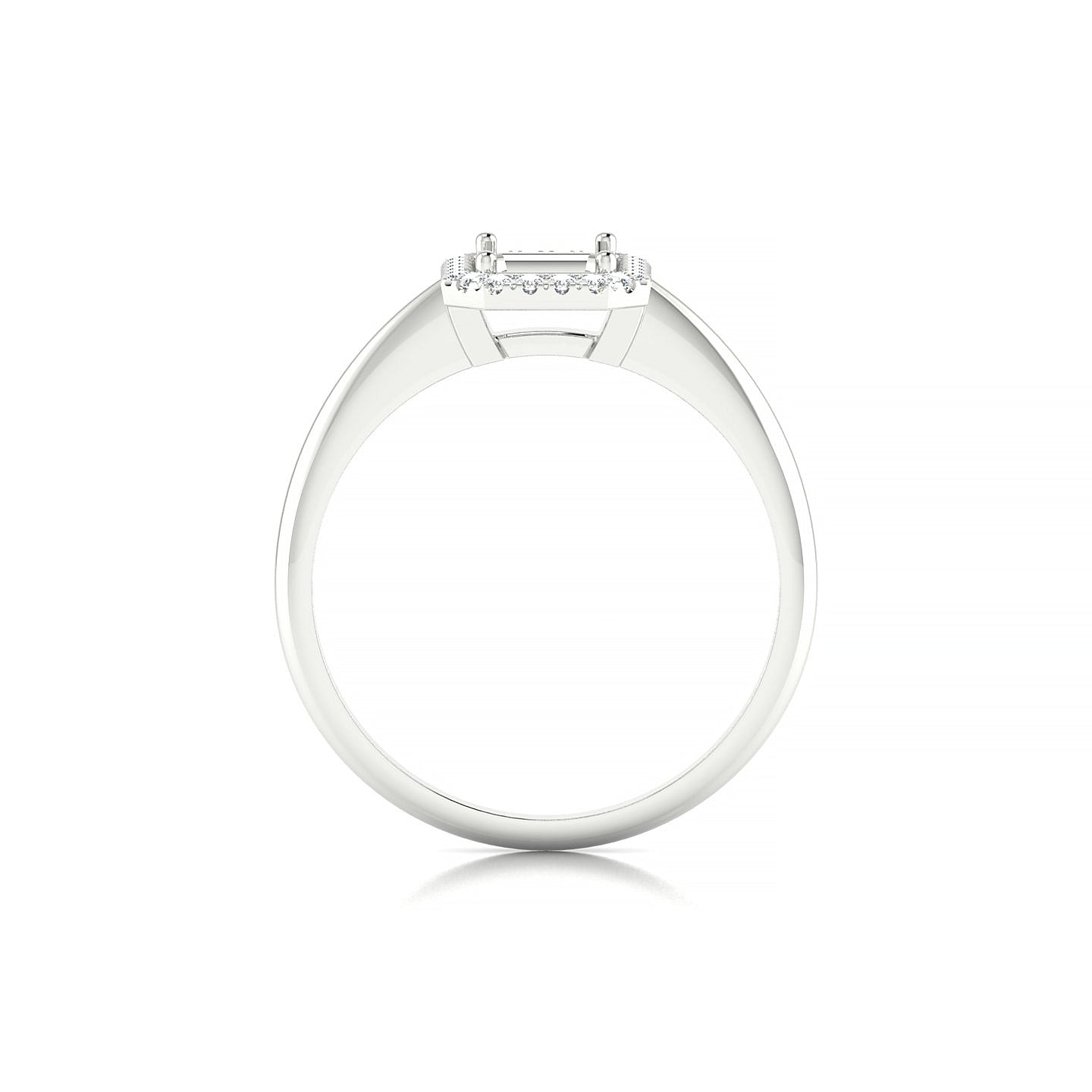 Solar Emerald 1-1.99 ct | 18k White Gold Halo Ring