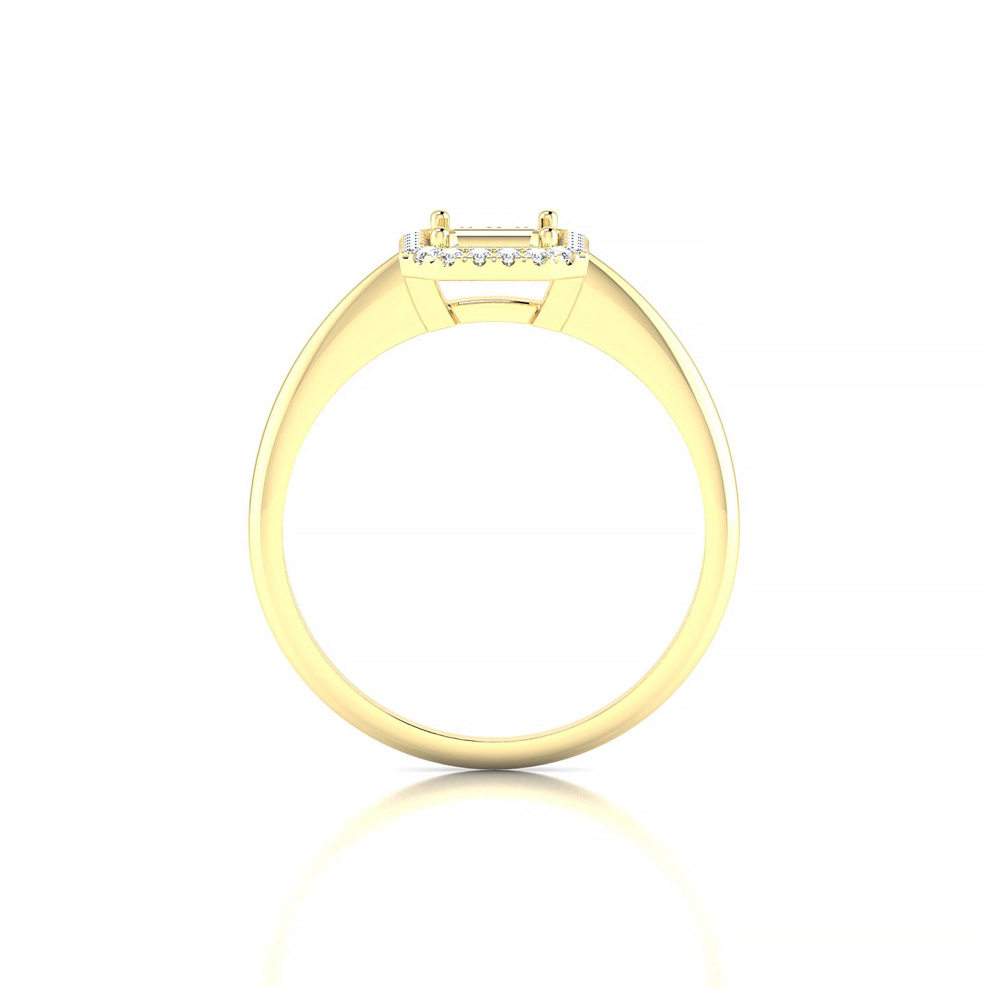 Solar Emerald 1-1.99 ct | 18k Yellow Gold Halo Ring