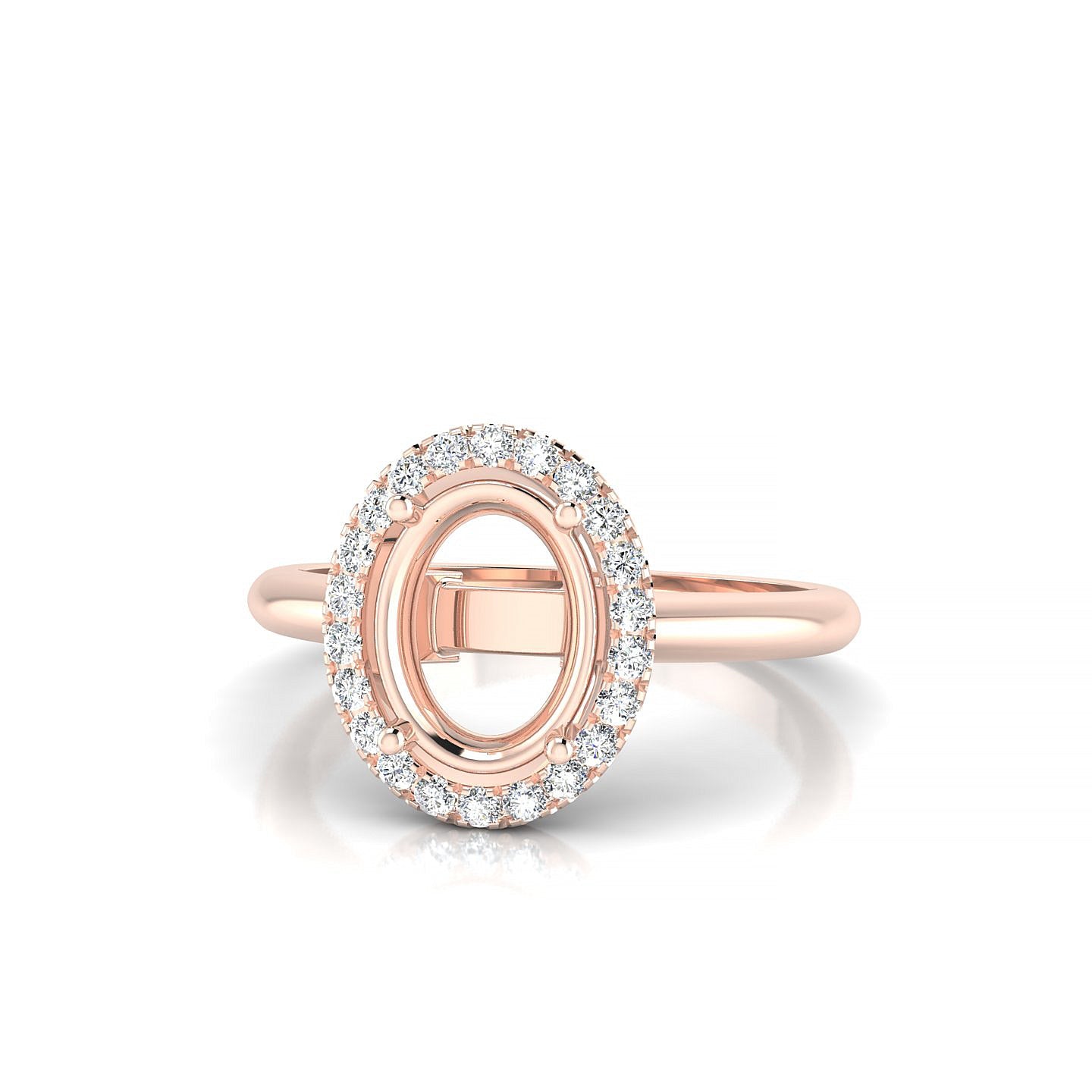 Solar Oval 2-2.99 ct | 18k Rose Gold Halo Ring