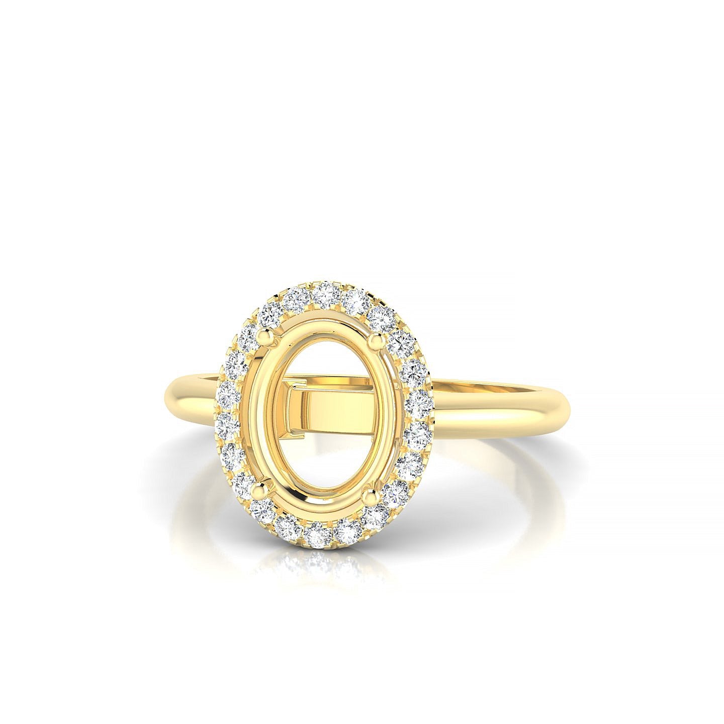 Solar Oval 2-2.99 ct | 18k Yellow Gold Halo Ring