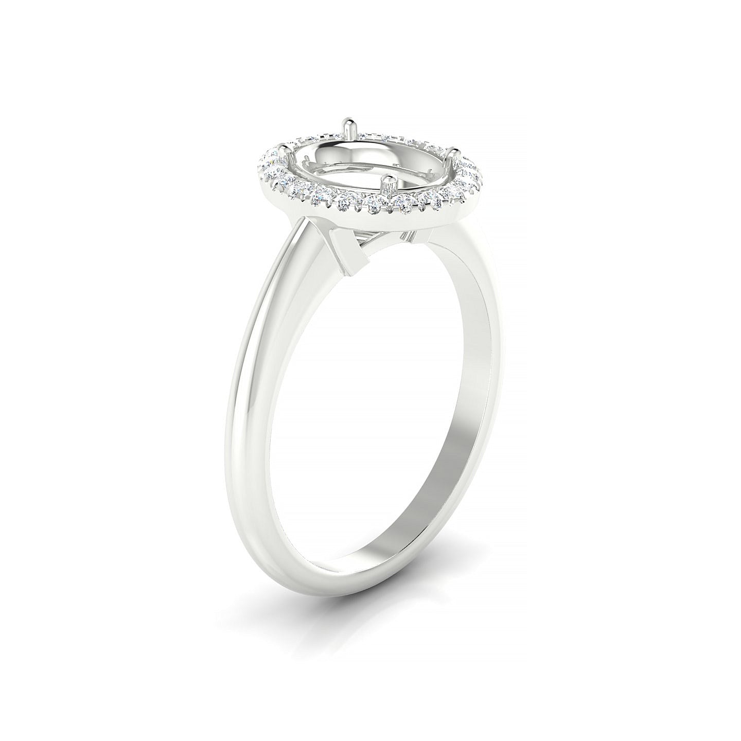 Solar Oval 2-2.99 ct | 18k White Gold Halo Ring