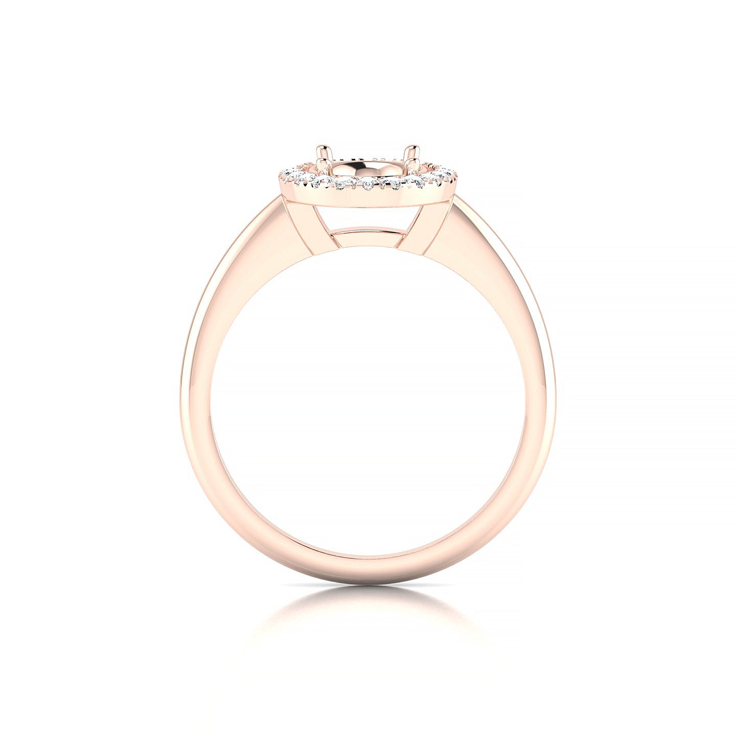 Solar Oval 2-2.99 ct | 18k Rose Gold Halo Ring