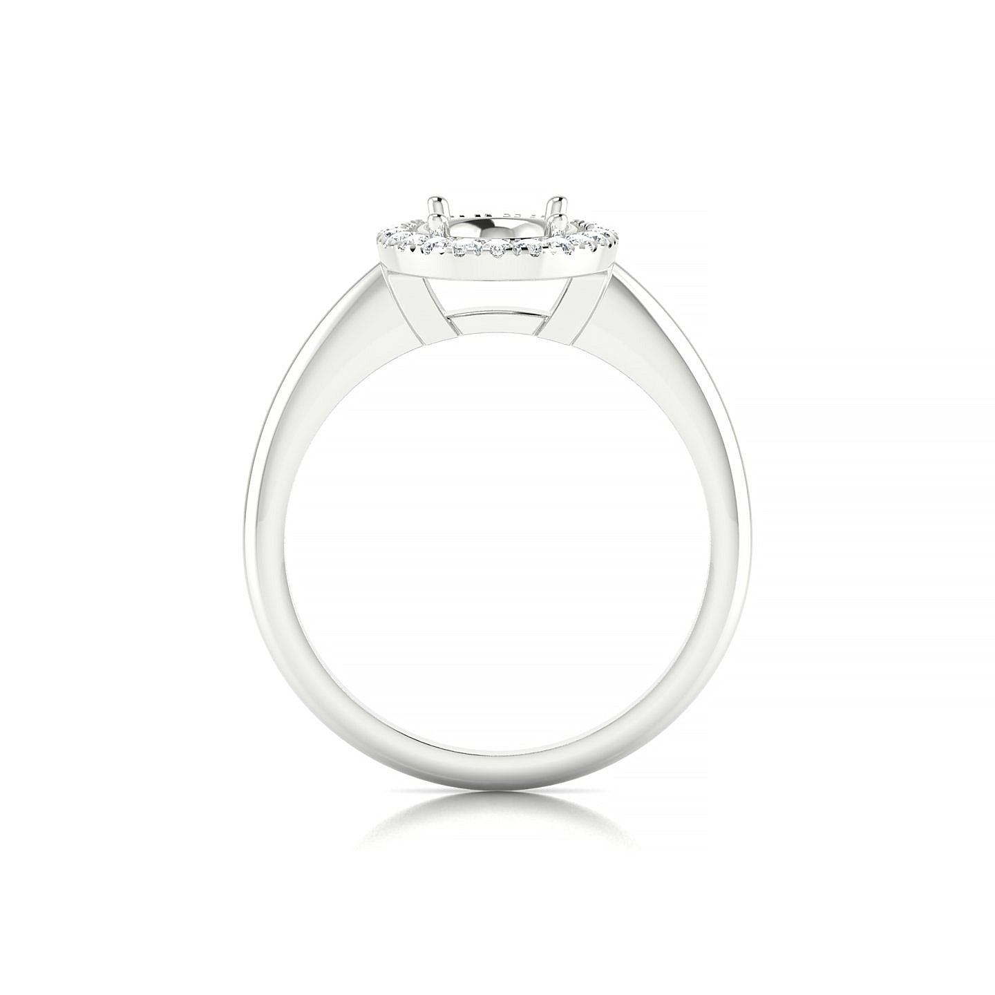 Solar Oval 2-2.99 ct | 18k White Gold Halo Ring