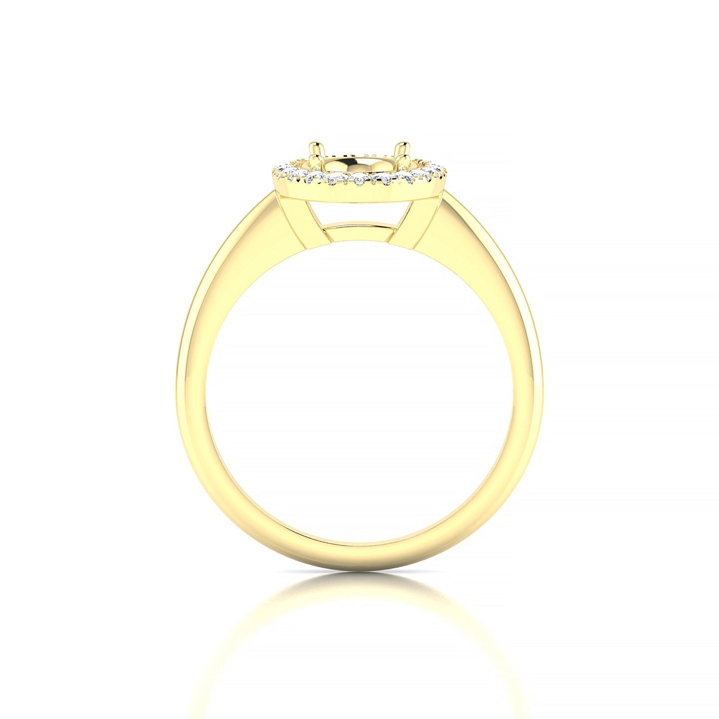 Solar Oval 2-2.99 ct | 18k Yellow Gold Halo Ring