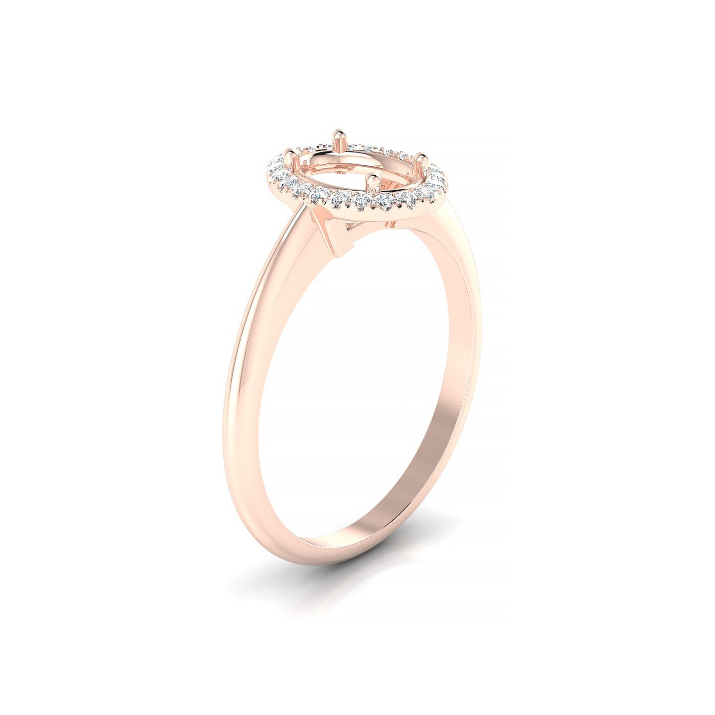 Solar Oval 1-1.99 ct | 18k Rose Gold Halo Ring