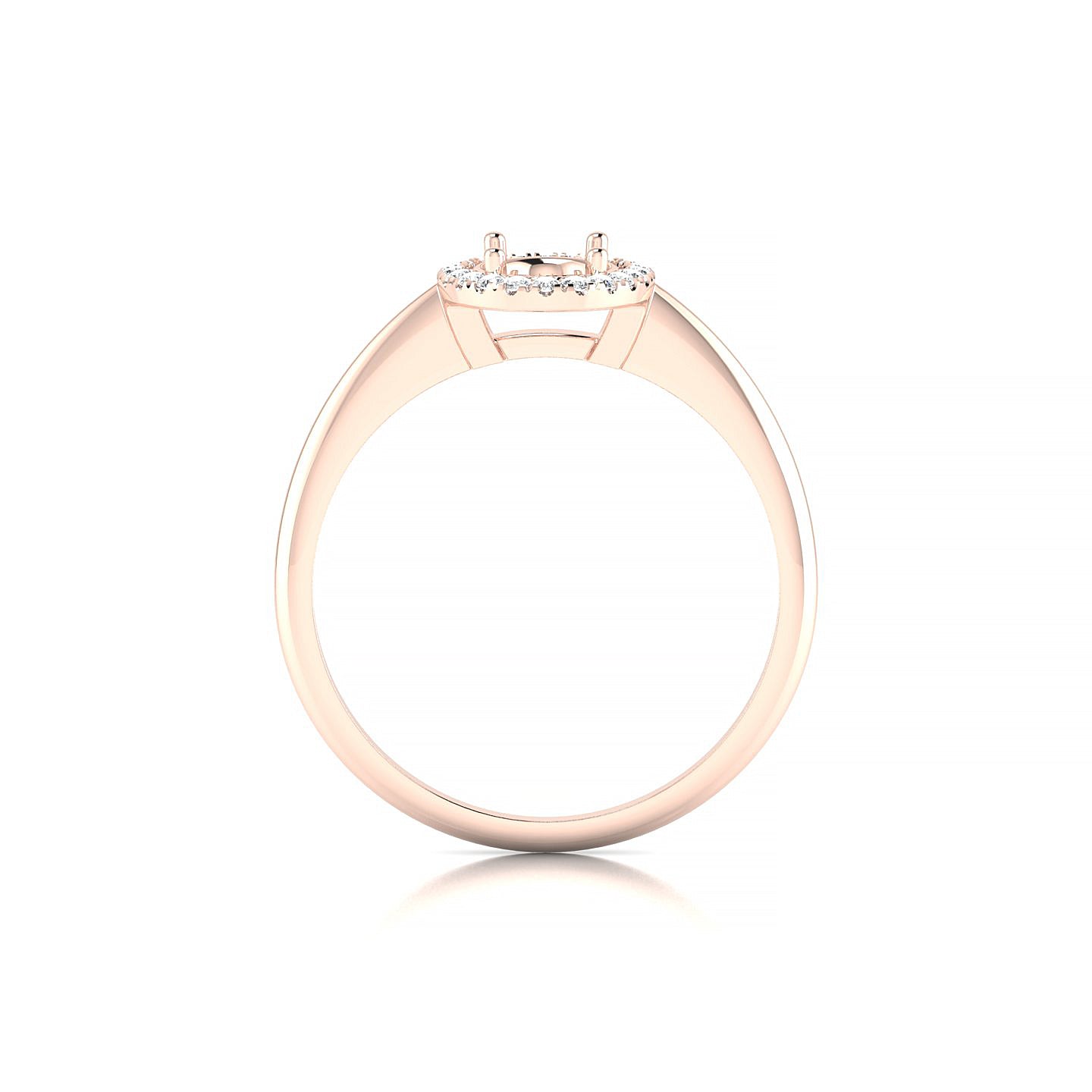 Solar Oval 1-1.99 ct | 18k Rose Gold Halo Ring
