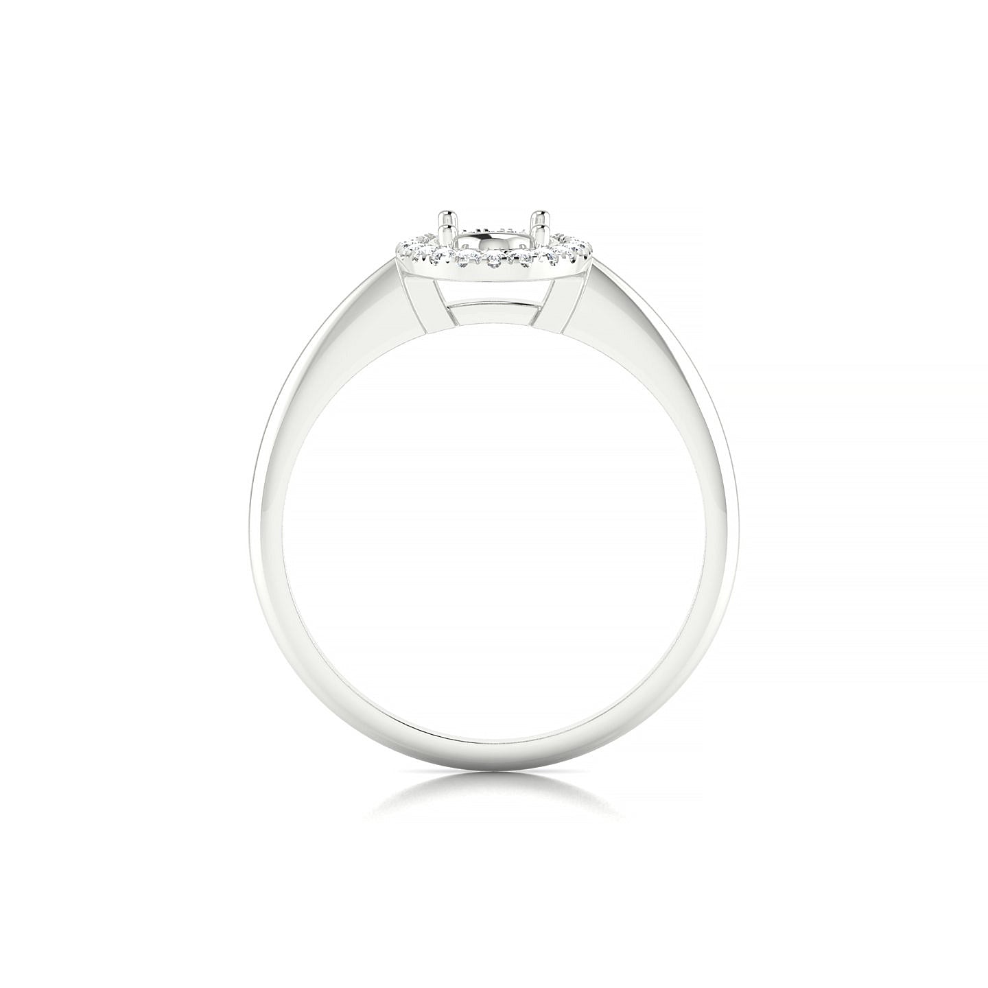 Solar Oval 1-1.99 ct | 18k White Gold Halo Ring