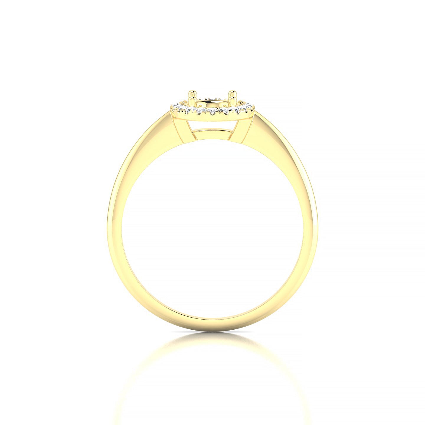 Solar Oval 1-1.99 ct | 18k Yellow Gold Halo Ring