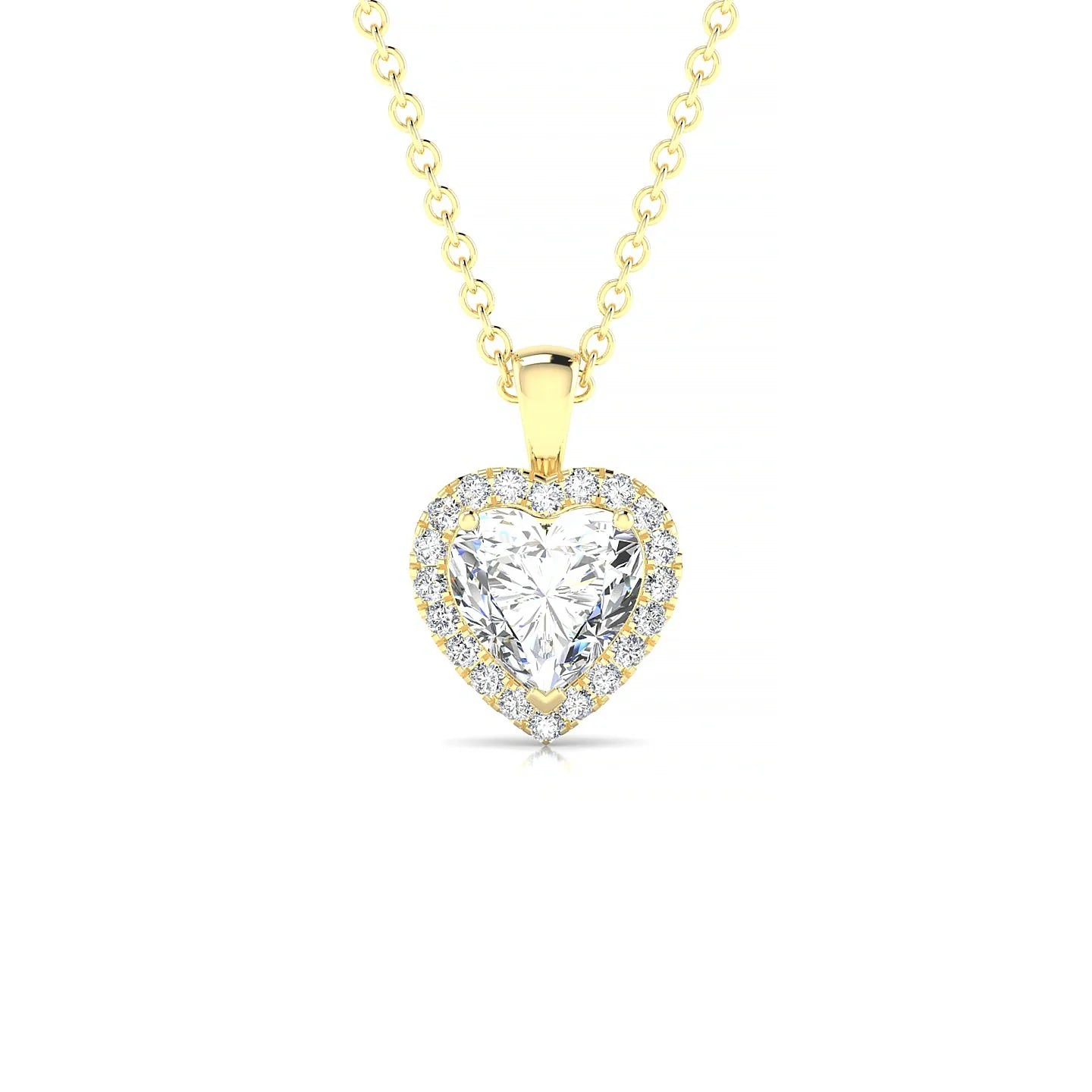 Solar | 18k Yellow Gold 5.5 mm Heart Diamond Pendant