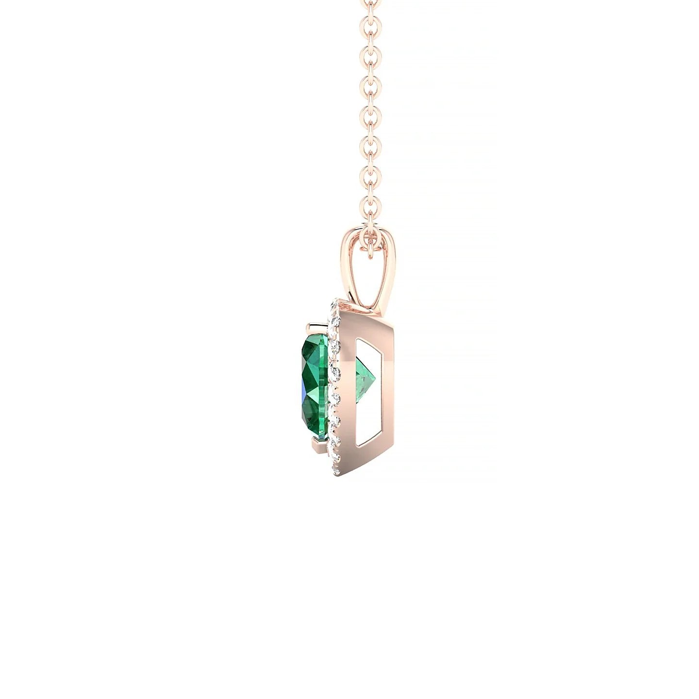 Solar | 18k Rose Gold 5.5 mm Heart Emerald Pendant