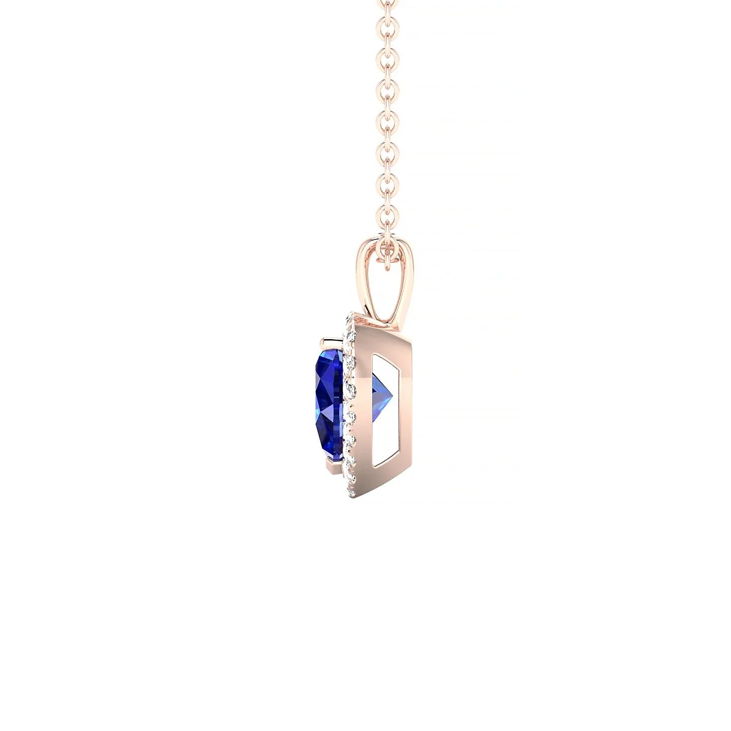 Solar | 18k Rose Gold 5.5 mm Heart Sapphire Pendant