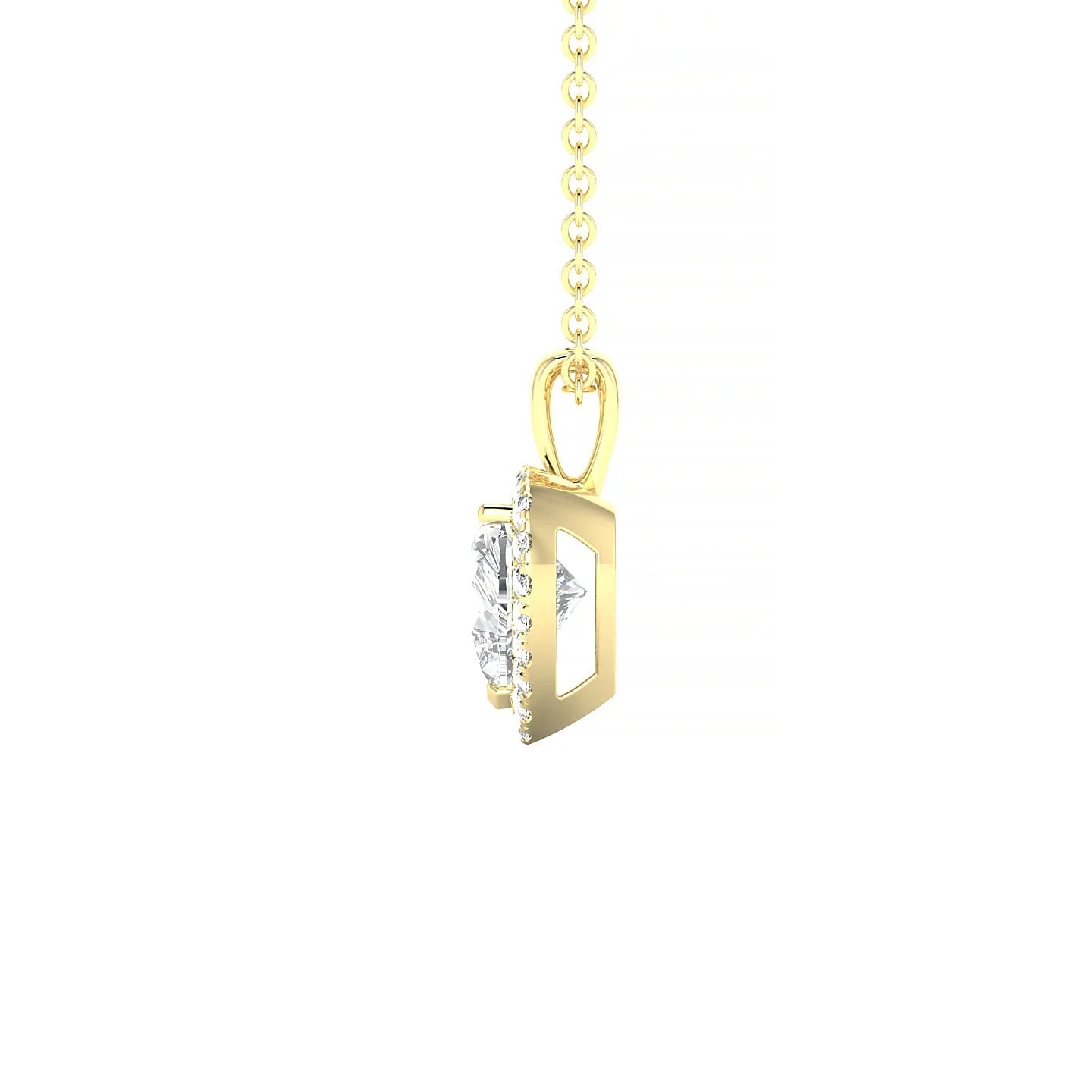 Solar | 18k Yellow Gold 5.5 mm Heart Diamond Pendant