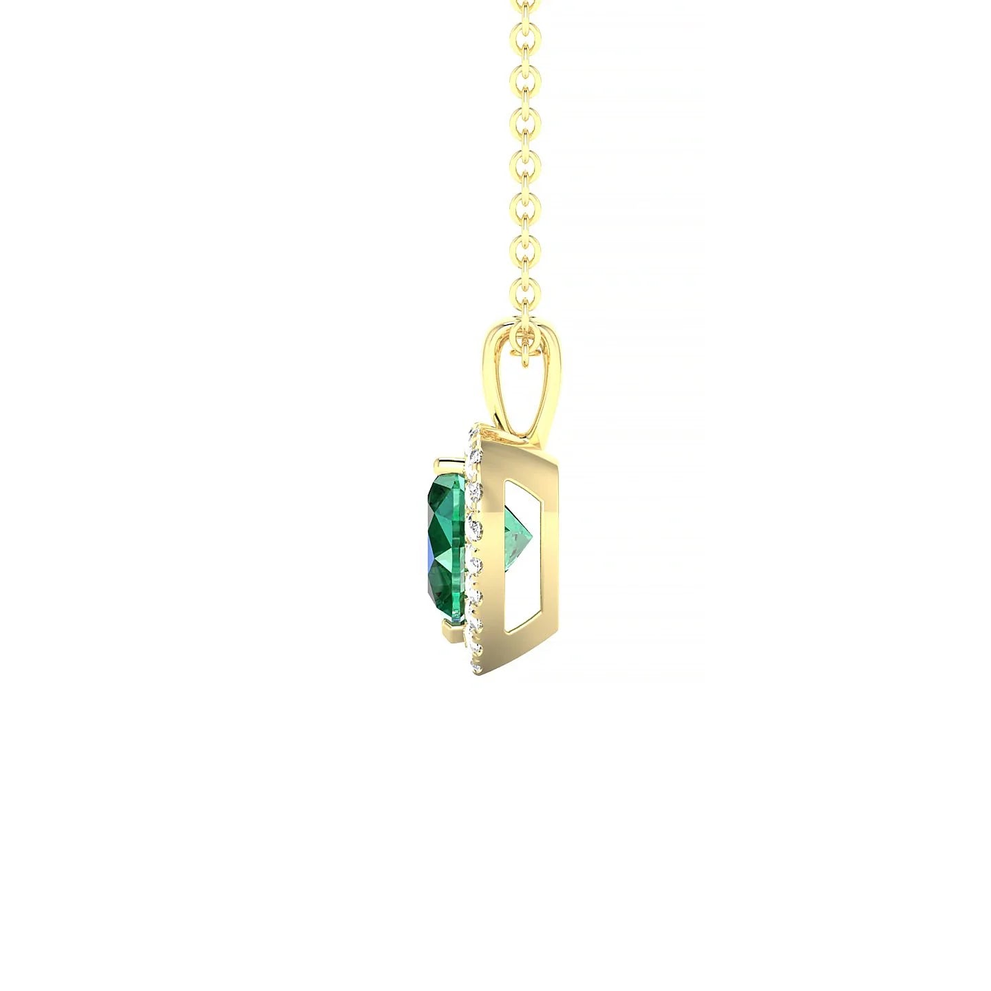 Solar | 18k Yellow Gold 5.5 mm Heart Emerald Pendant