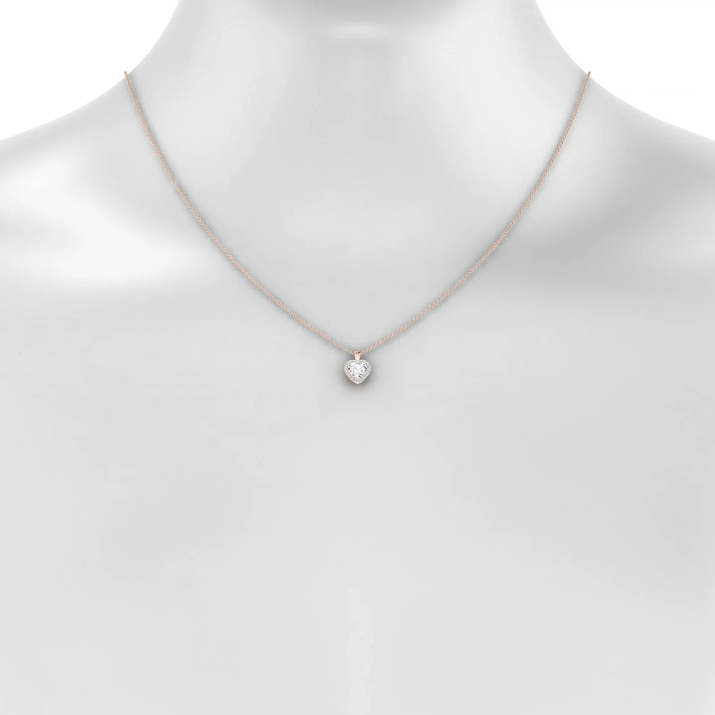 Solar | 18k Rose Gold 5.5 mm Heart Diamond Pendant