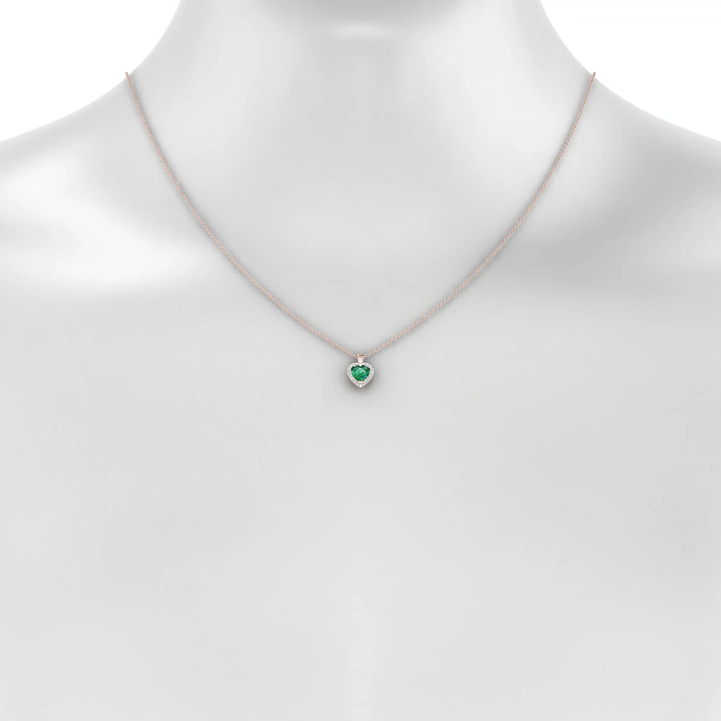Solar | 18k Rose Gold 5.5 mm Heart Emerald Pendant