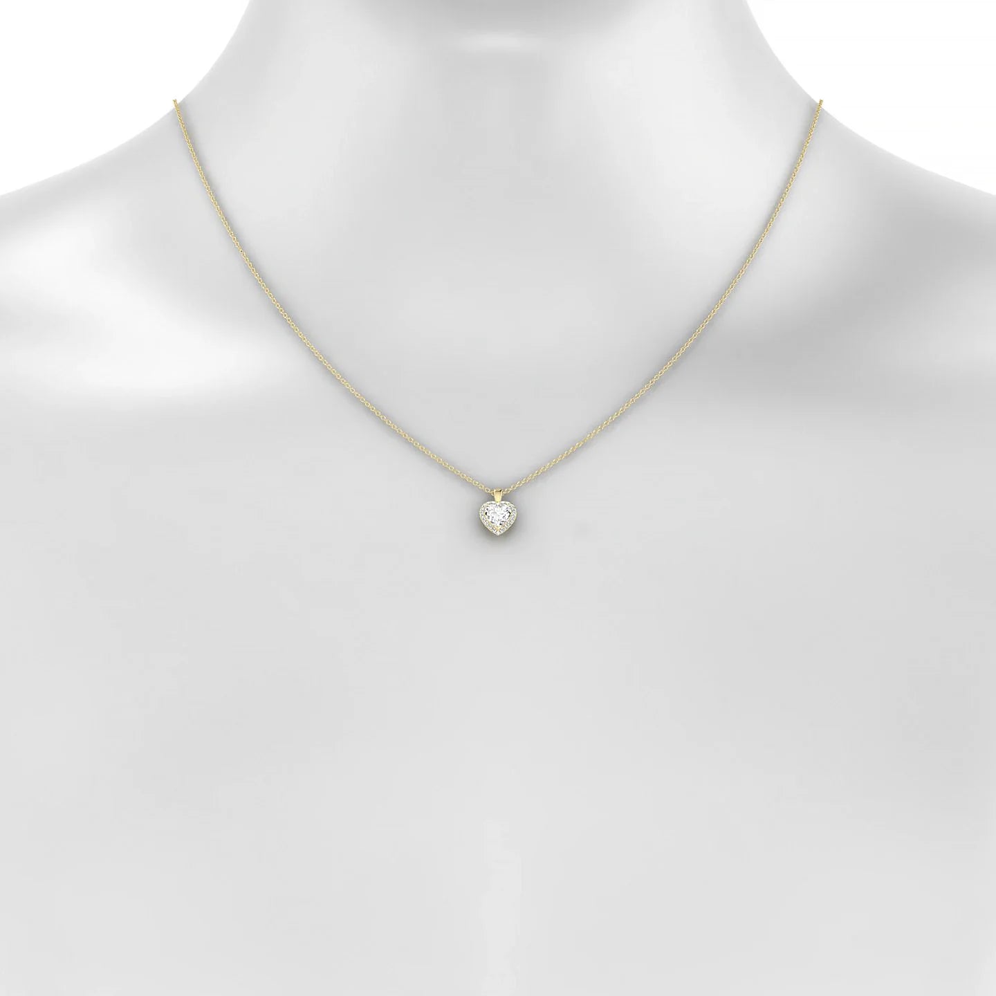 Solar | 18k Yellow Gold 5.5 mm Heart Diamond Pendant