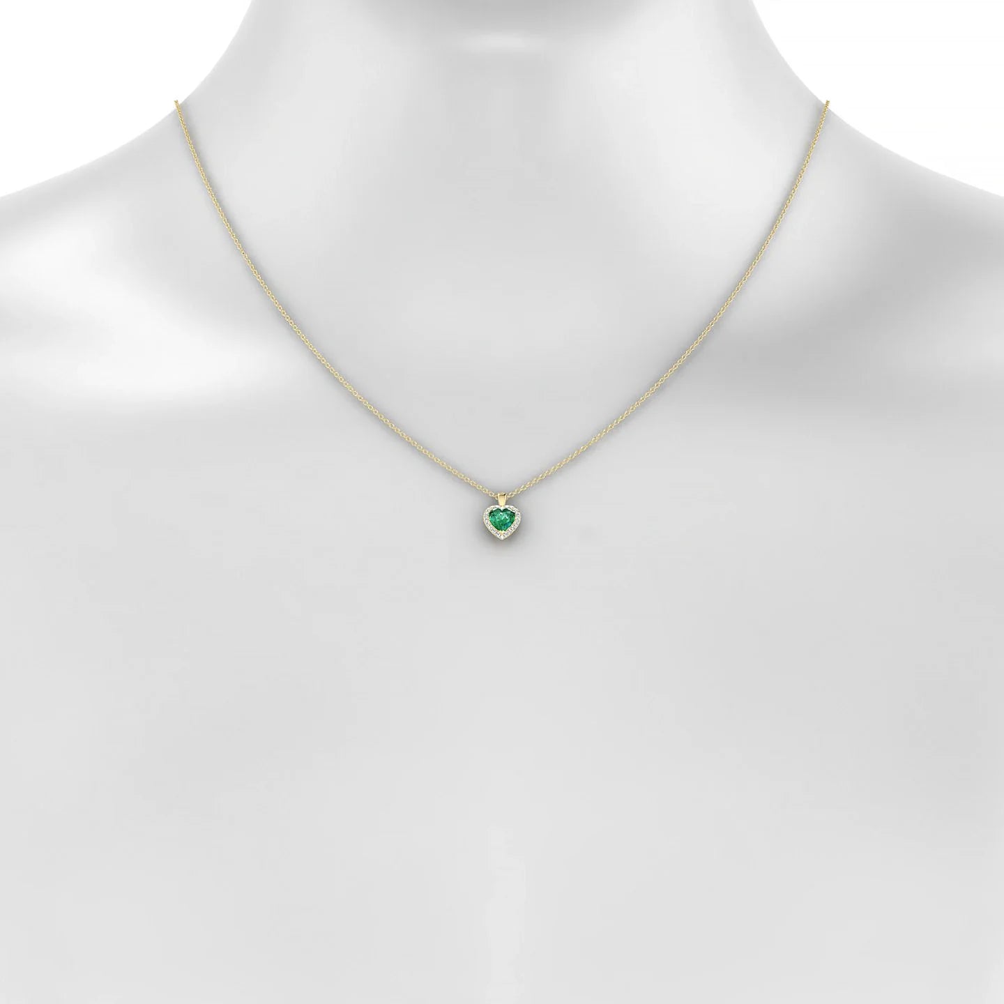 Solar | 18k Yellow Gold 5.5 mm Heart Emerald Pendant