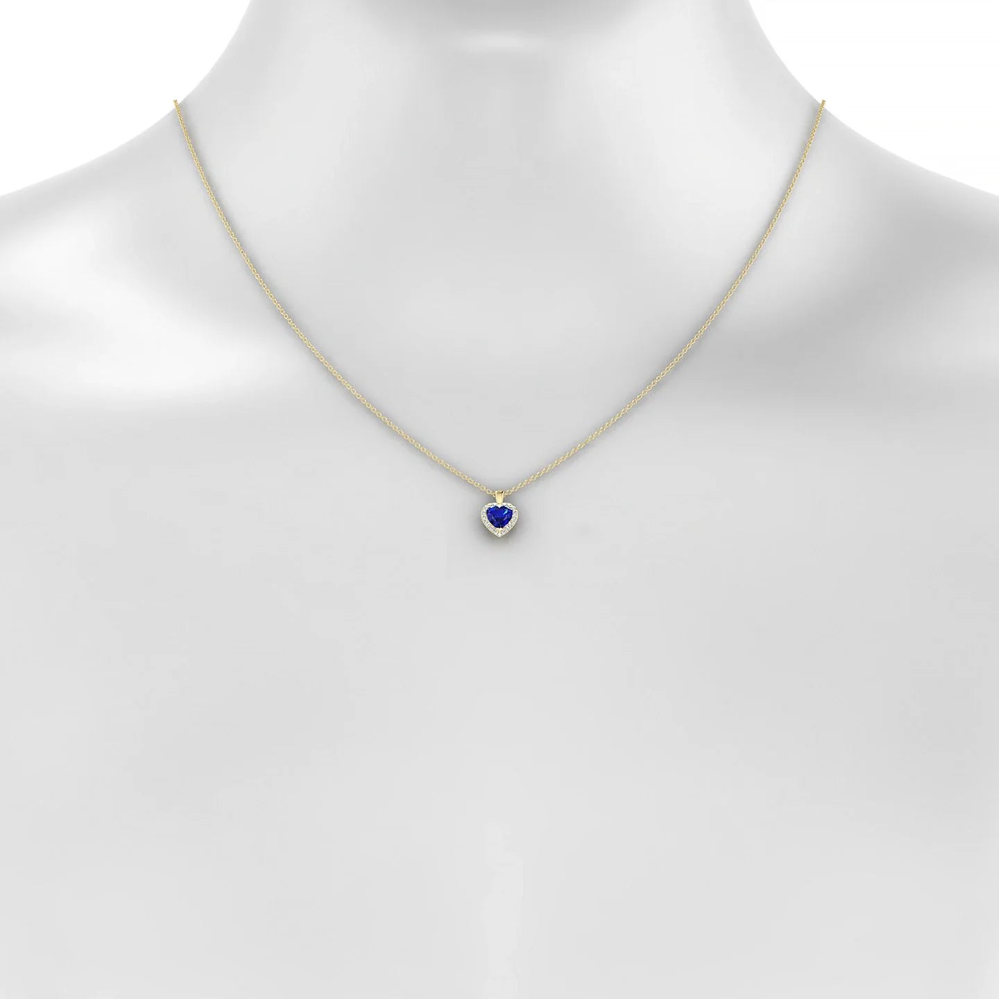 Solar | 18k Yellow Gold 5.5 mm Heart Sapphire Pendant