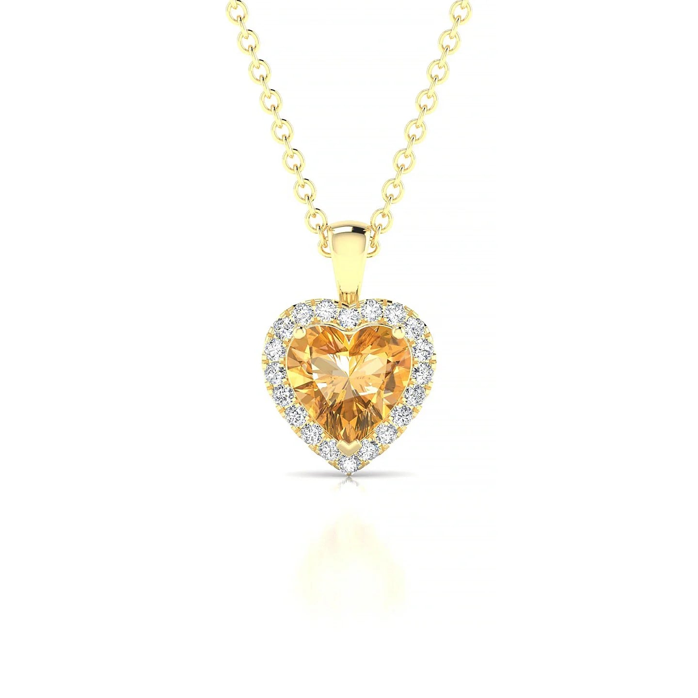 Solar | 18k Yellow Gold 6 mm Heart Citrine Pendant