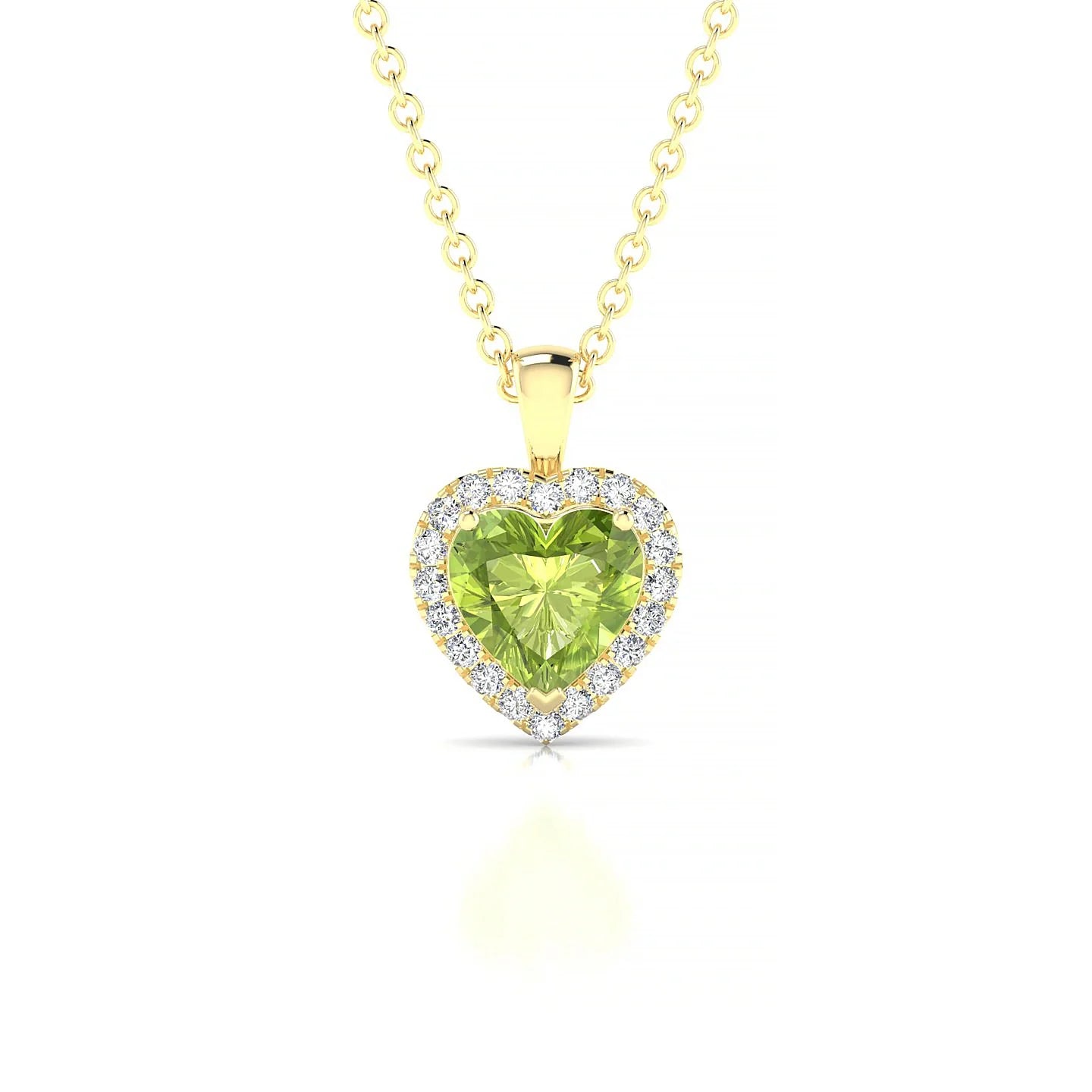 Solar | 18k Yellow Gold 6 mm Heart Peridot Pendant