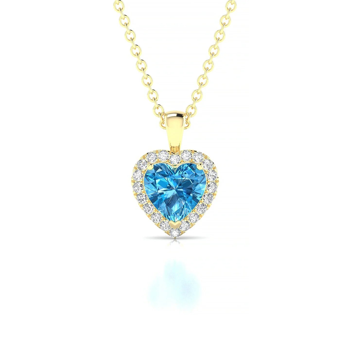 Solar | 18k Yellow Gold 6 mm Heart Topaz Pendant
