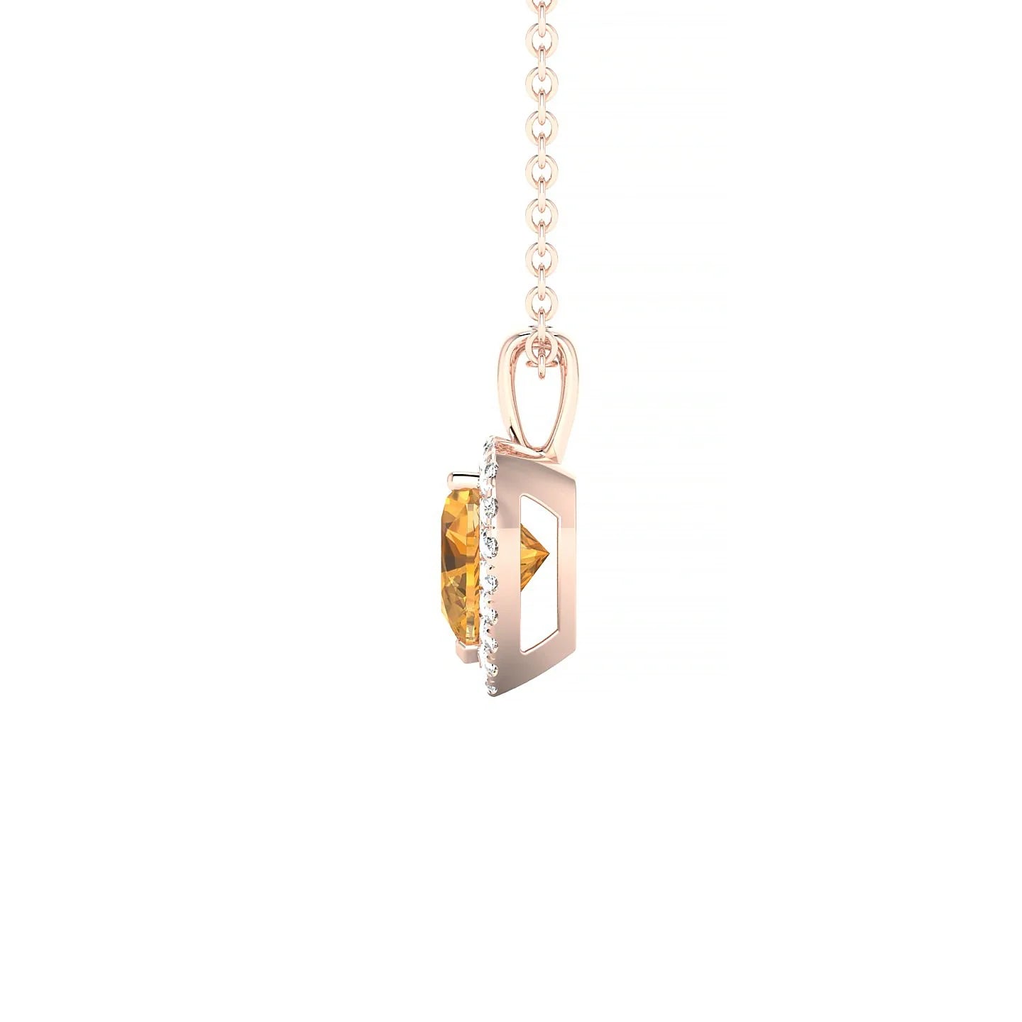 Solar | 18k Rose Gold 6 mm Heart Citrine Pendant