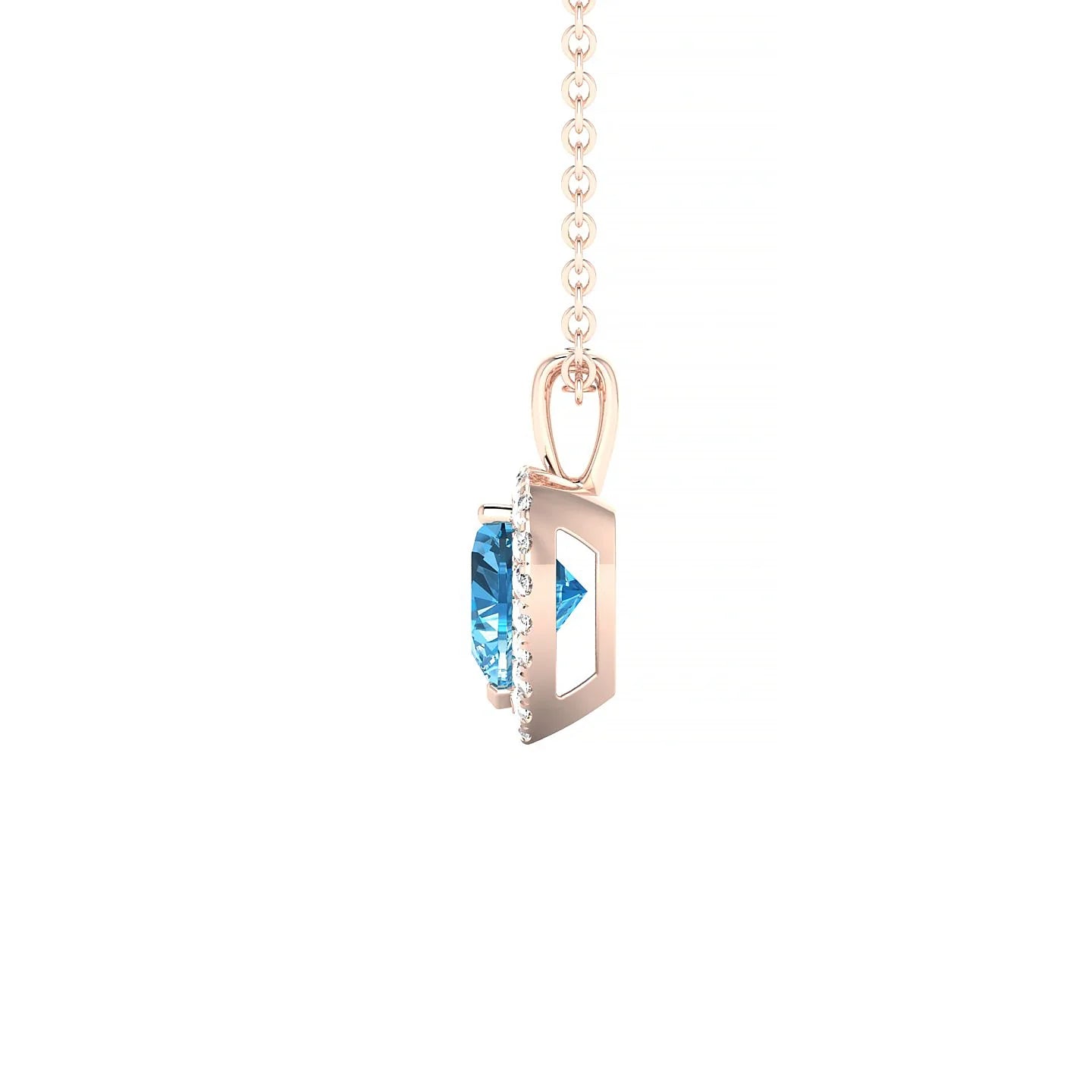 Solar | 18k Rose Gold 6 mm Heart Topaz Pendant