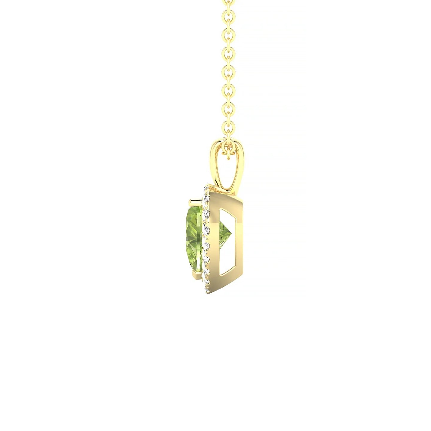 Solar | 18k Yellow Gold 6 mm Heart Peridot Pendant