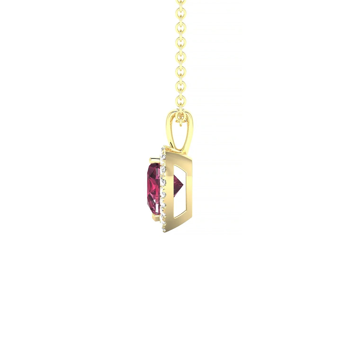 Solar | 18k Yellow Gold 6 mm Heart Rhodolite Pendant