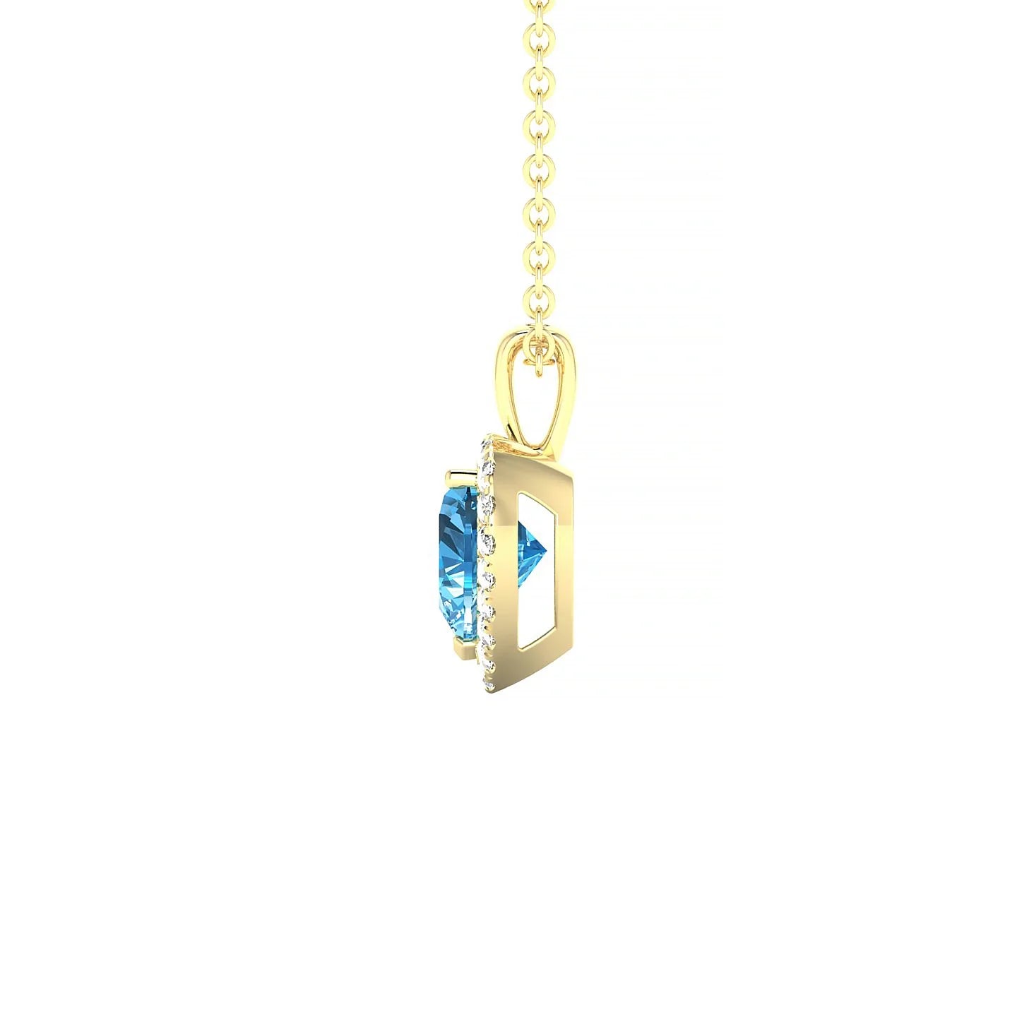 Solar | 18k Yellow Gold 6 mm Heart Topaz Pendant