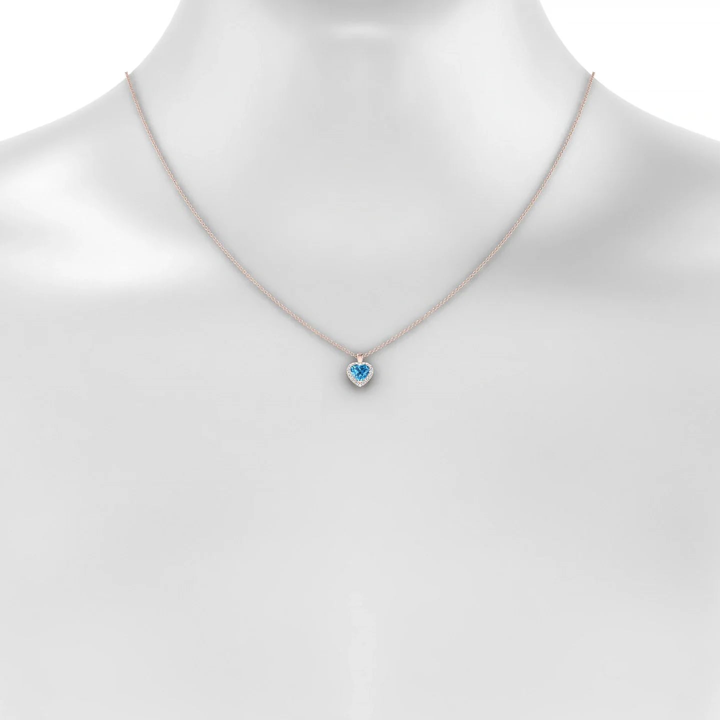 Solar | 18k Rose Gold 6 mm Heart Topaz Pendant