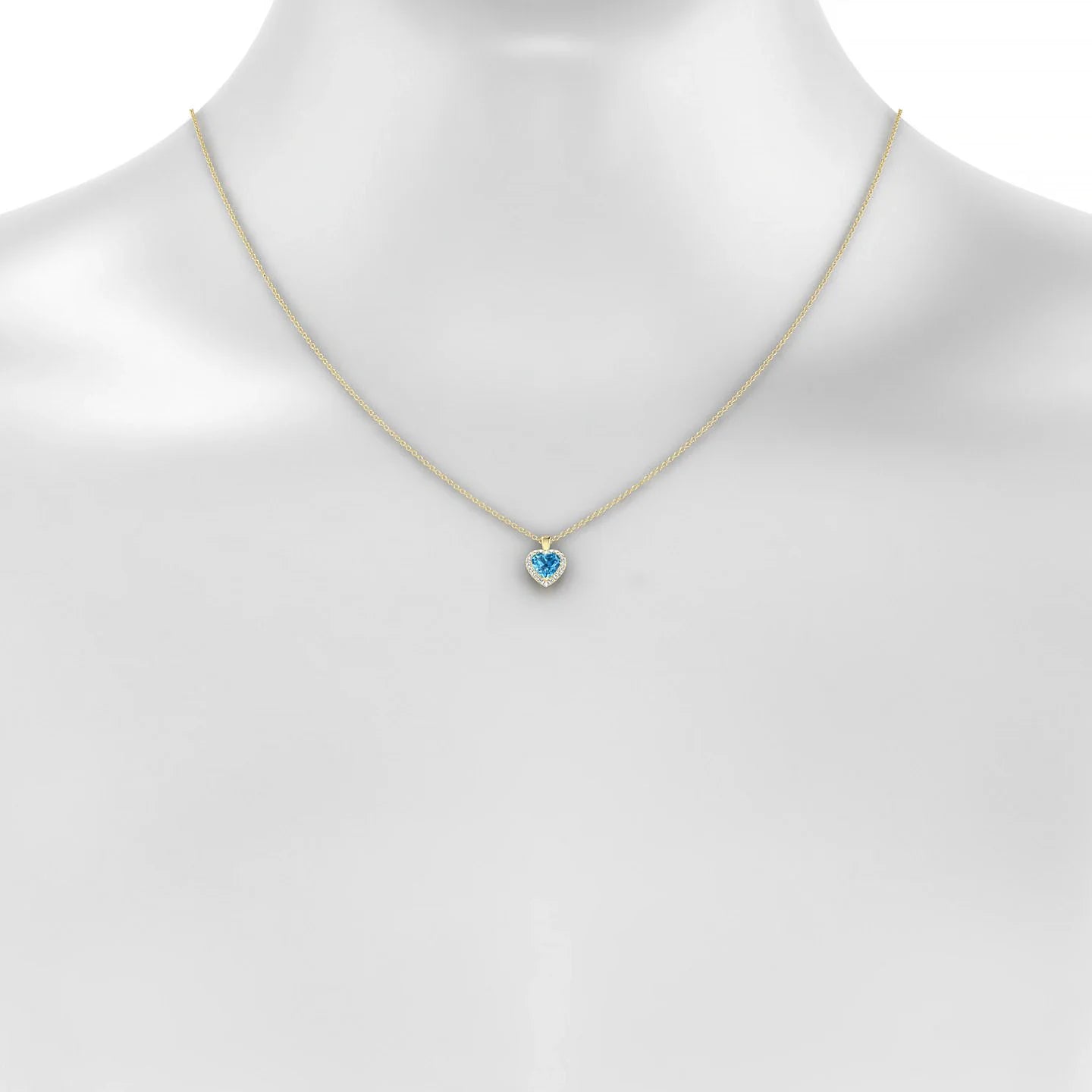 Solar | 18k Yellow Gold 6 mm Heart Topaz Pendant